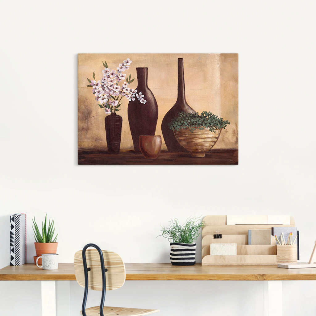 Artland Leinwandbild "Stillleben in Beige II", Vasen & Töpfe, (1 St.), auf günstig online kaufen