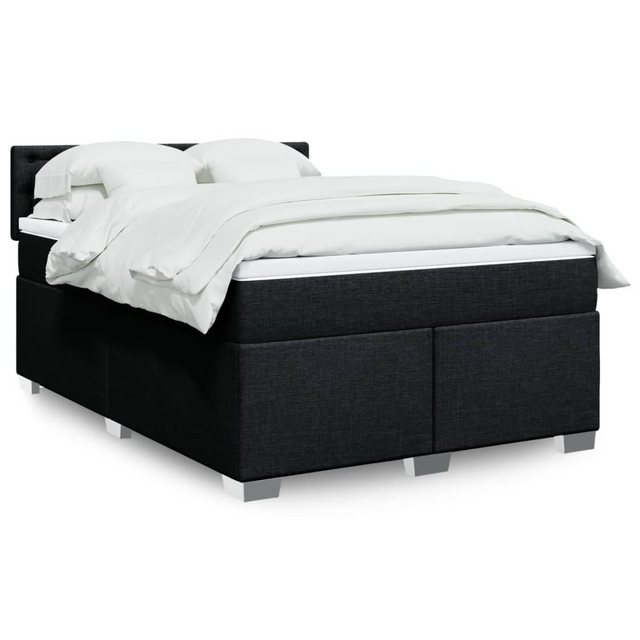 vidaXL Boxspringbett mit Matratze Schwarz 160x200 cm Stoff2103959 günstig online kaufen