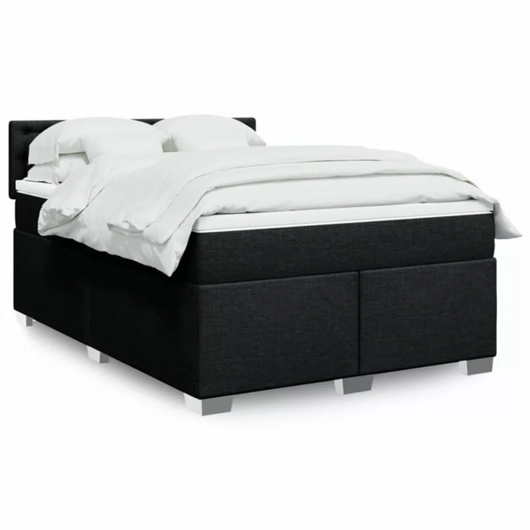 vidaXL Boxspringbett mit Matratze Schwarz 160x200 cm Stoff2103959 günstig online kaufen