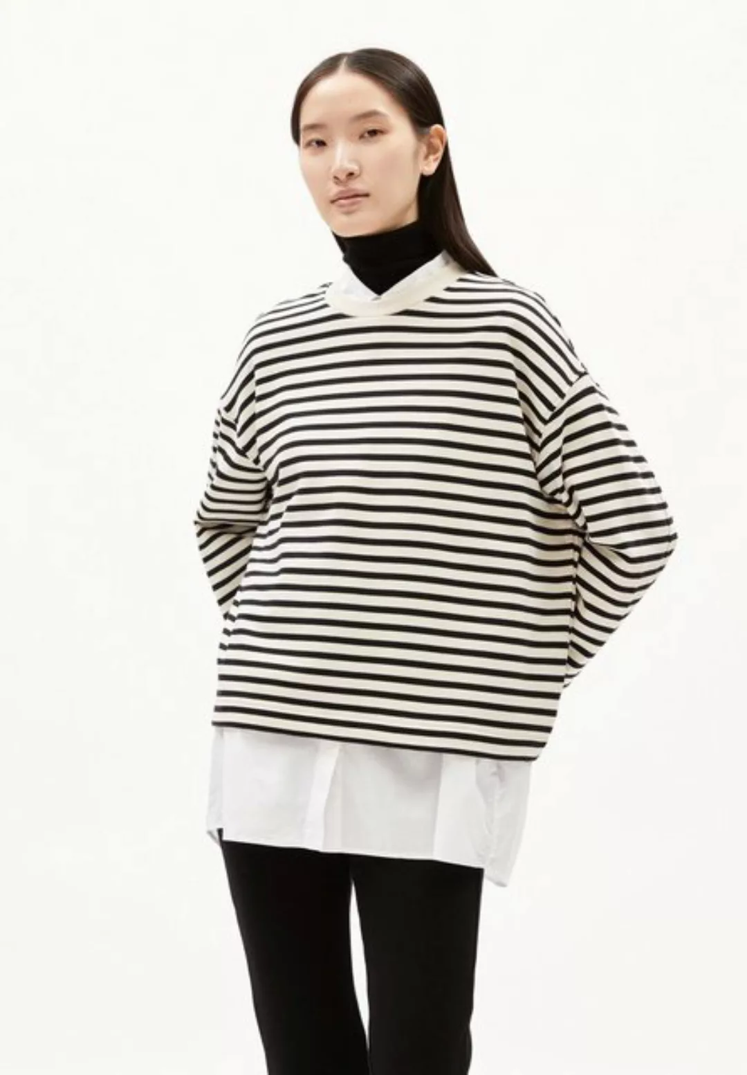 Armedangels Sweatshirt FRANKAA MAARLEN STRIPE Damen (Oversized Fit) Bio-Bau günstig online kaufen