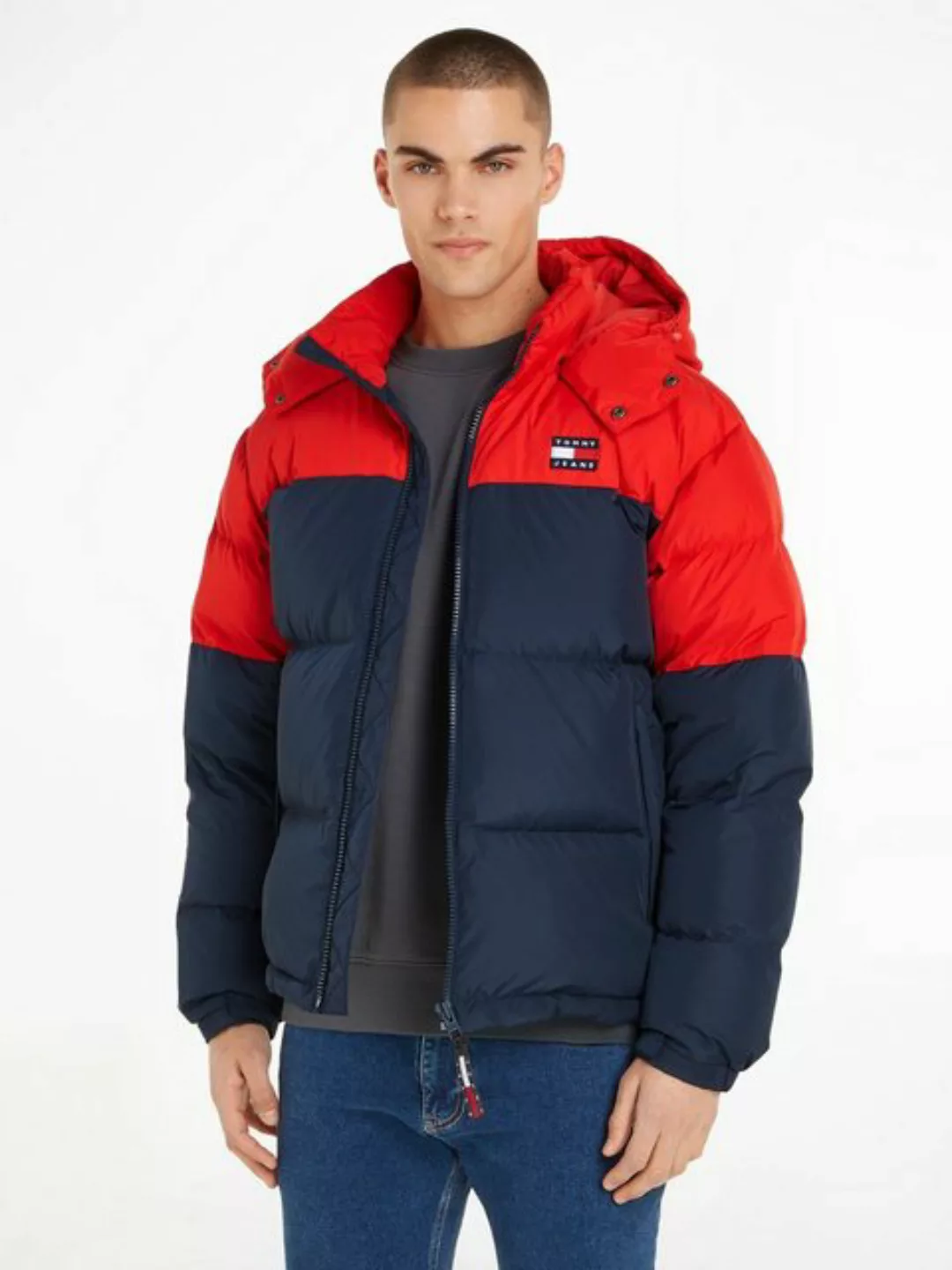 Tommy Jeans Steppjacke "TJM ALASKA COLORBLOCK PUFFER", mit Kapuze günstig online kaufen