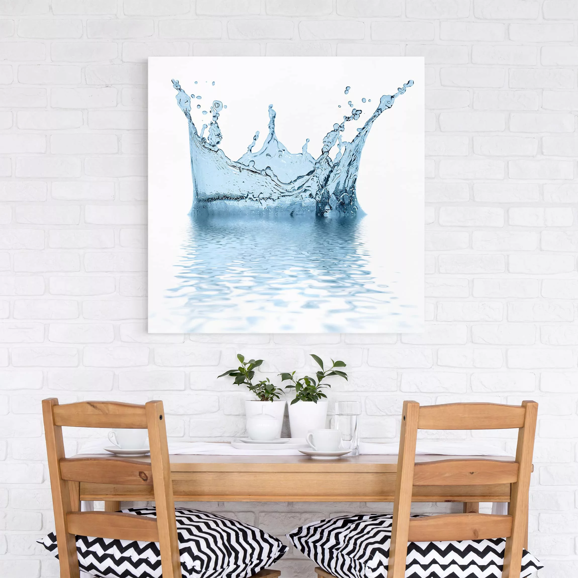 Leinwandbild - Quadrat Blue Water Splash No.2 günstig online kaufen