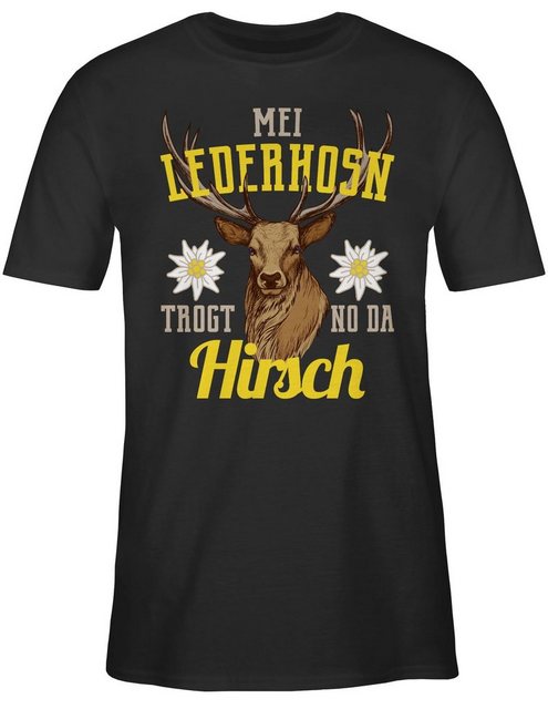 Shirtracer T-Shirt Mei Lederhosn trogt no da Hirsch - gelb/braun Mode für O günstig online kaufen