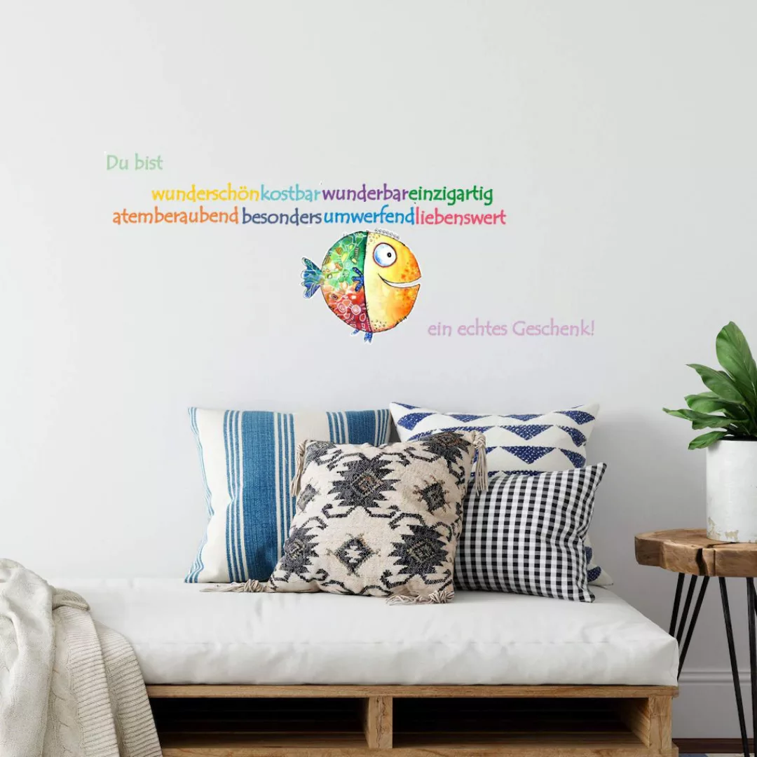 Wall-Art Wandtattoo "Lebensfreude Du bist wunderbar", (1 St.), selbstkleben günstig online kaufen