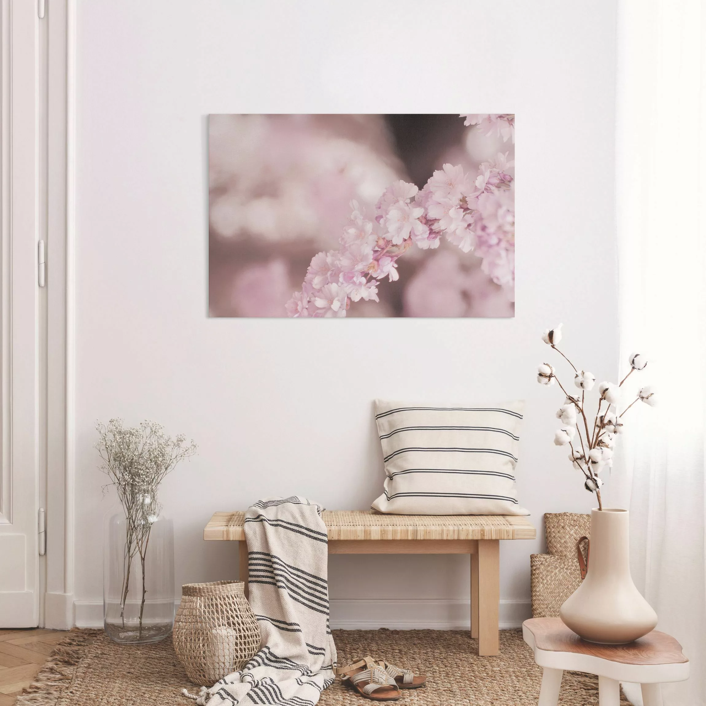 Leinwandbild Kirschblüte im Violetten Licht günstig online kaufen