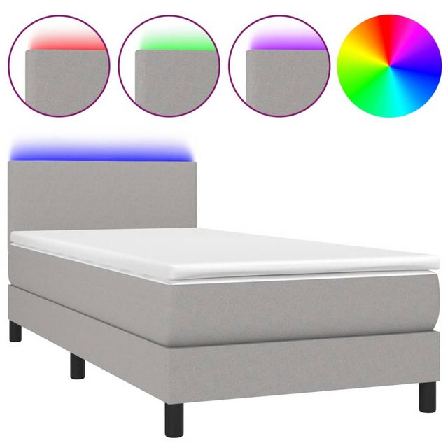 vidaXL Boxspringbett Bett Boxspringbett komplett mit Matratze & LED Stoff ( günstig online kaufen