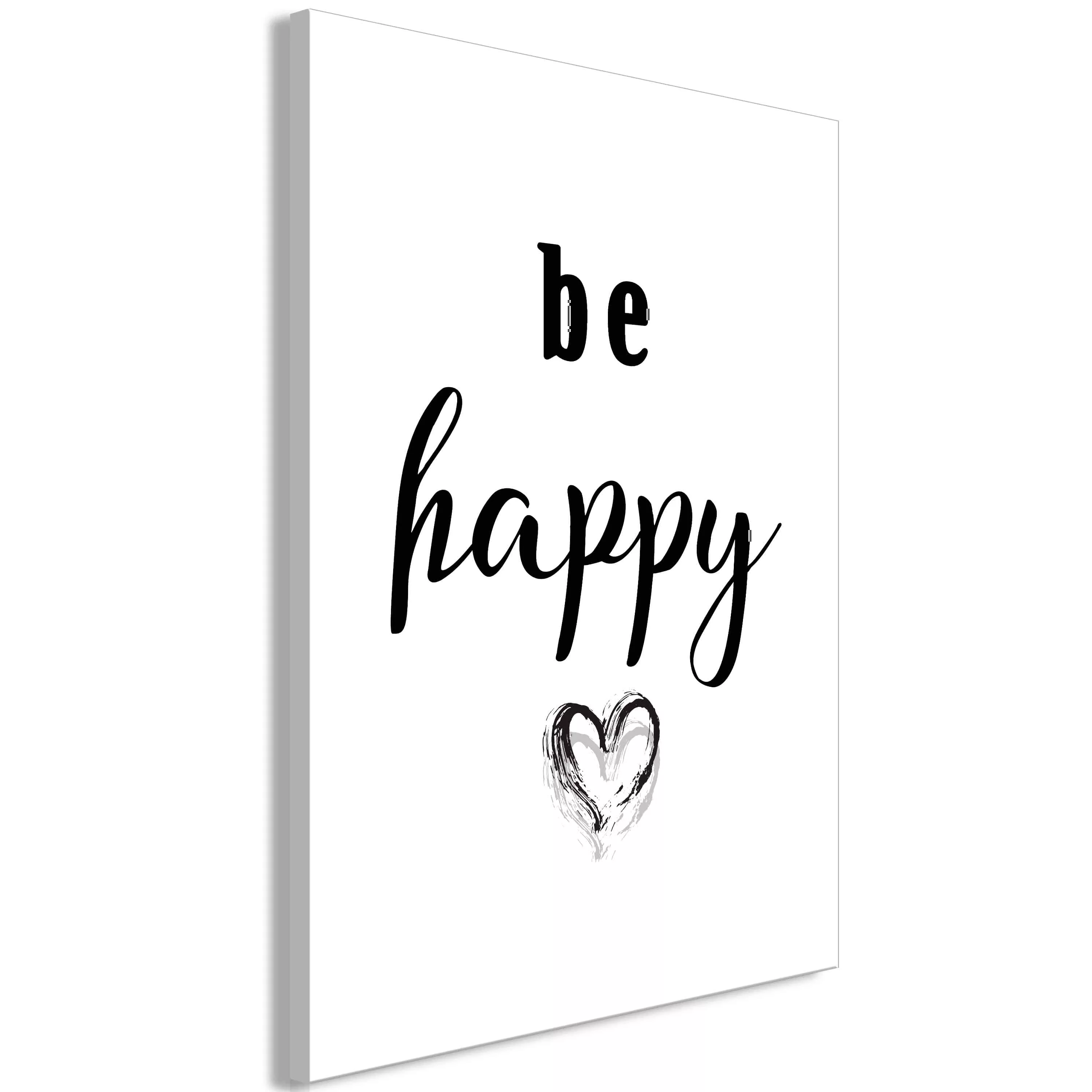 Wandbild - Be Happy (1 Part) Vertical günstig online kaufen