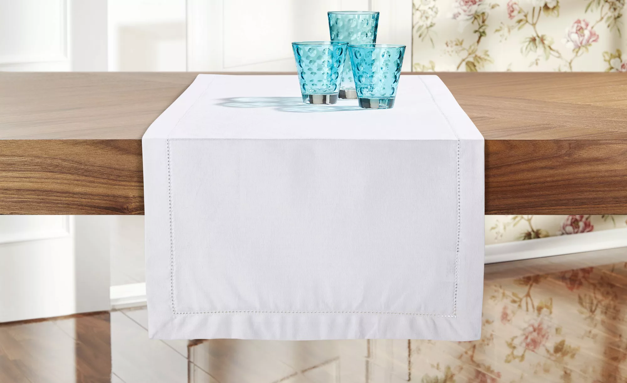 HOME STORY Tischläufer  Blanket Stick - weiß - 100% Baumwolle - 40 cm - Sco günstig online kaufen