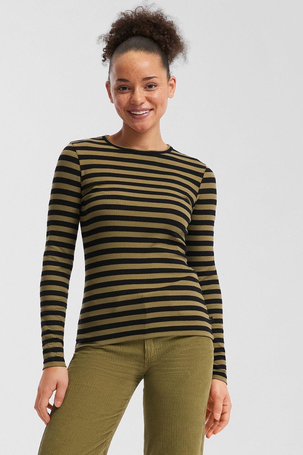 QS Longsleeve Longsleeve gerippt, Slim Fit, günstig online kaufen