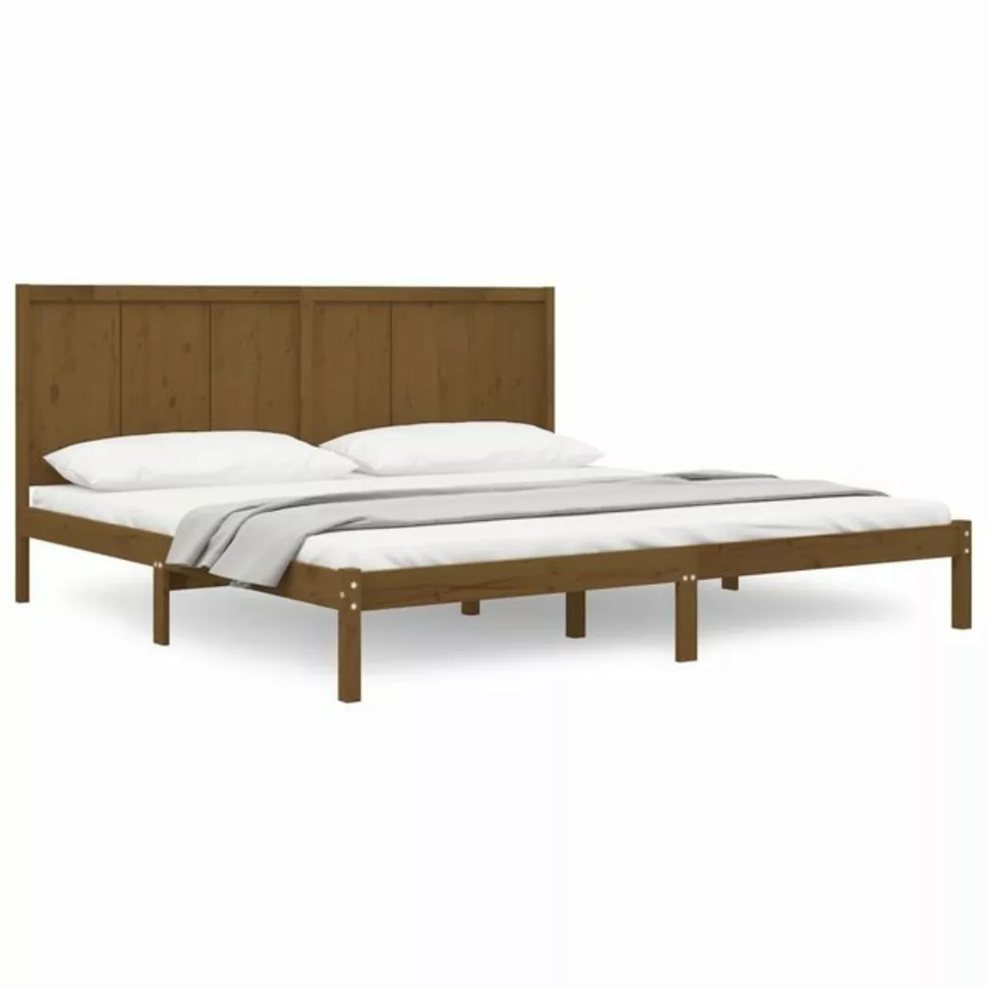 vidaXL Bettgestell Massivholzbett Honigbraun Kiefer 200x200 cm Bett Bettges günstig online kaufen