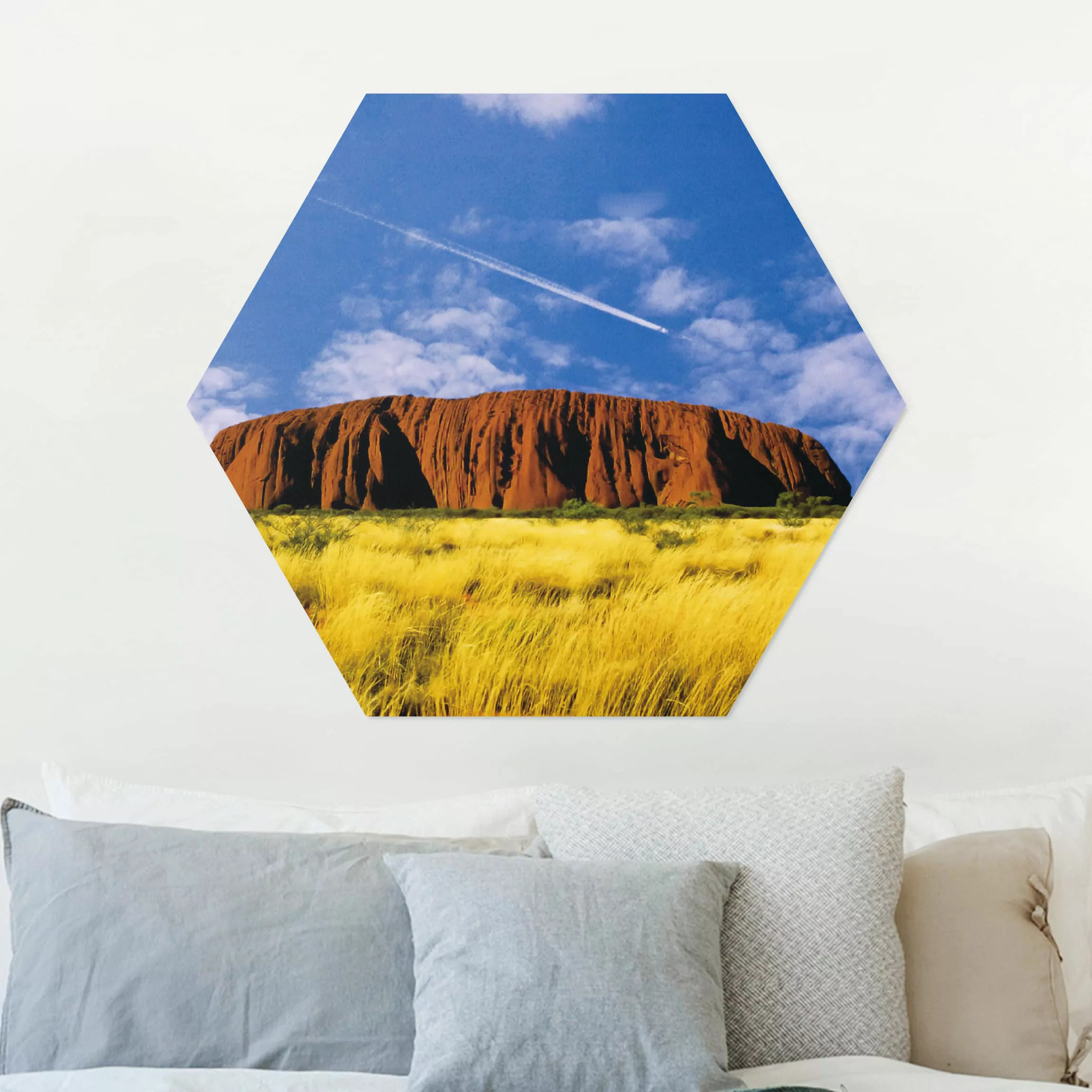 Hexagon-Alu-Dibond Bild Natur & Landschaft Uluru günstig online kaufen