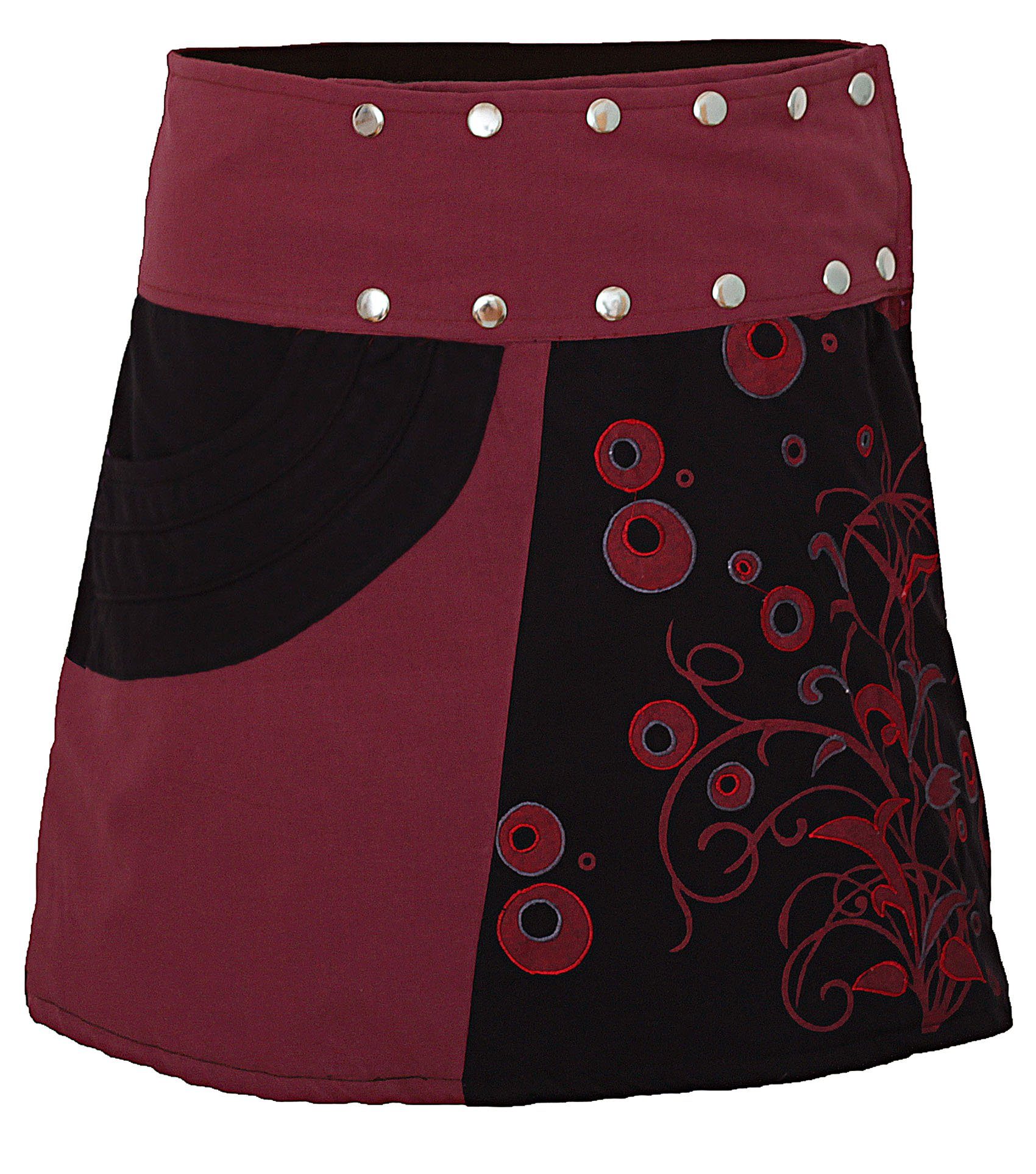 PUREWONDER Wickelrock Damen Rock mit Druckknöpfen günstig online kaufen