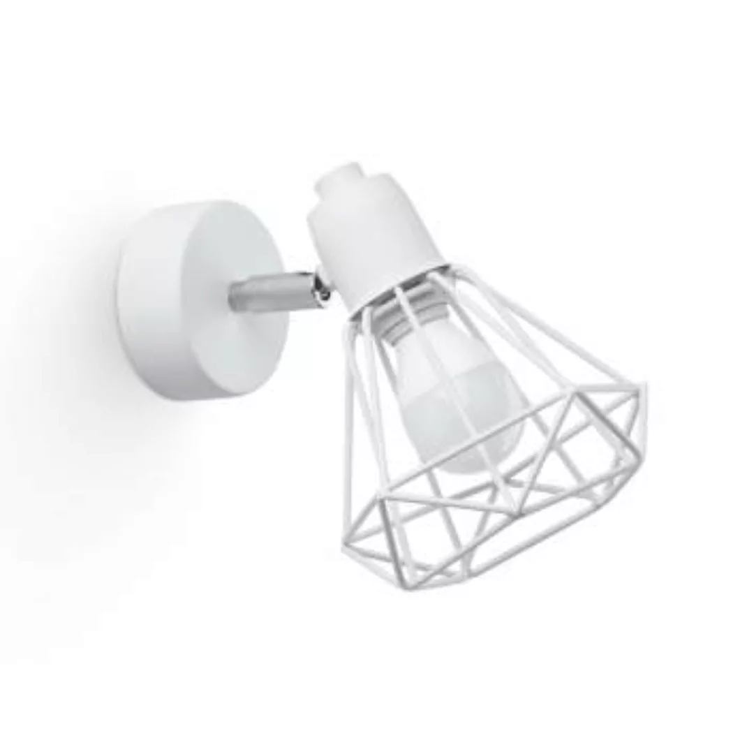 Wandlampe Weiß schwenkbar Draht Schirm E27 Retro günstig online kaufen