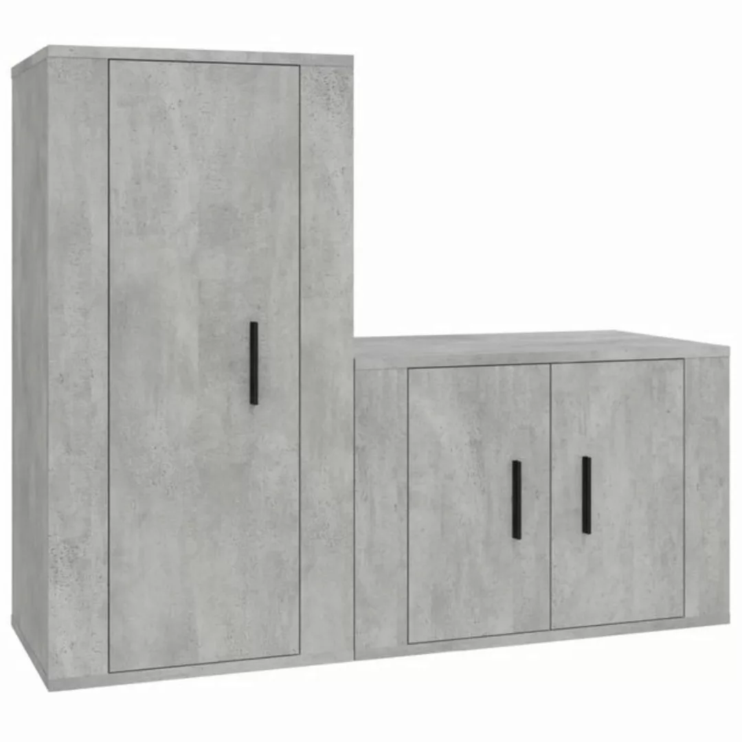 furnicato TV-Schrank 2-tlg. TV-Schrank-Set Betongrau Holzwerkstoff günstig online kaufen