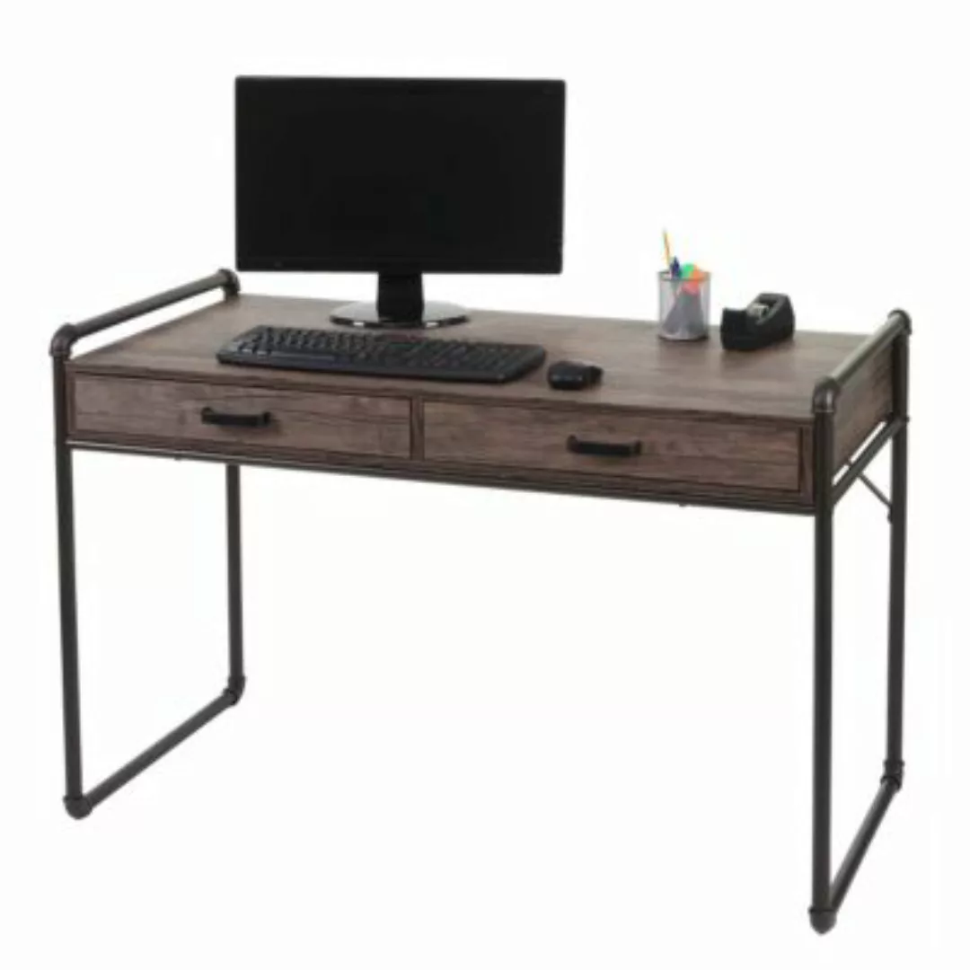 HWC Mendler Schreibtisch im Industriedesign braun günstig online kaufen