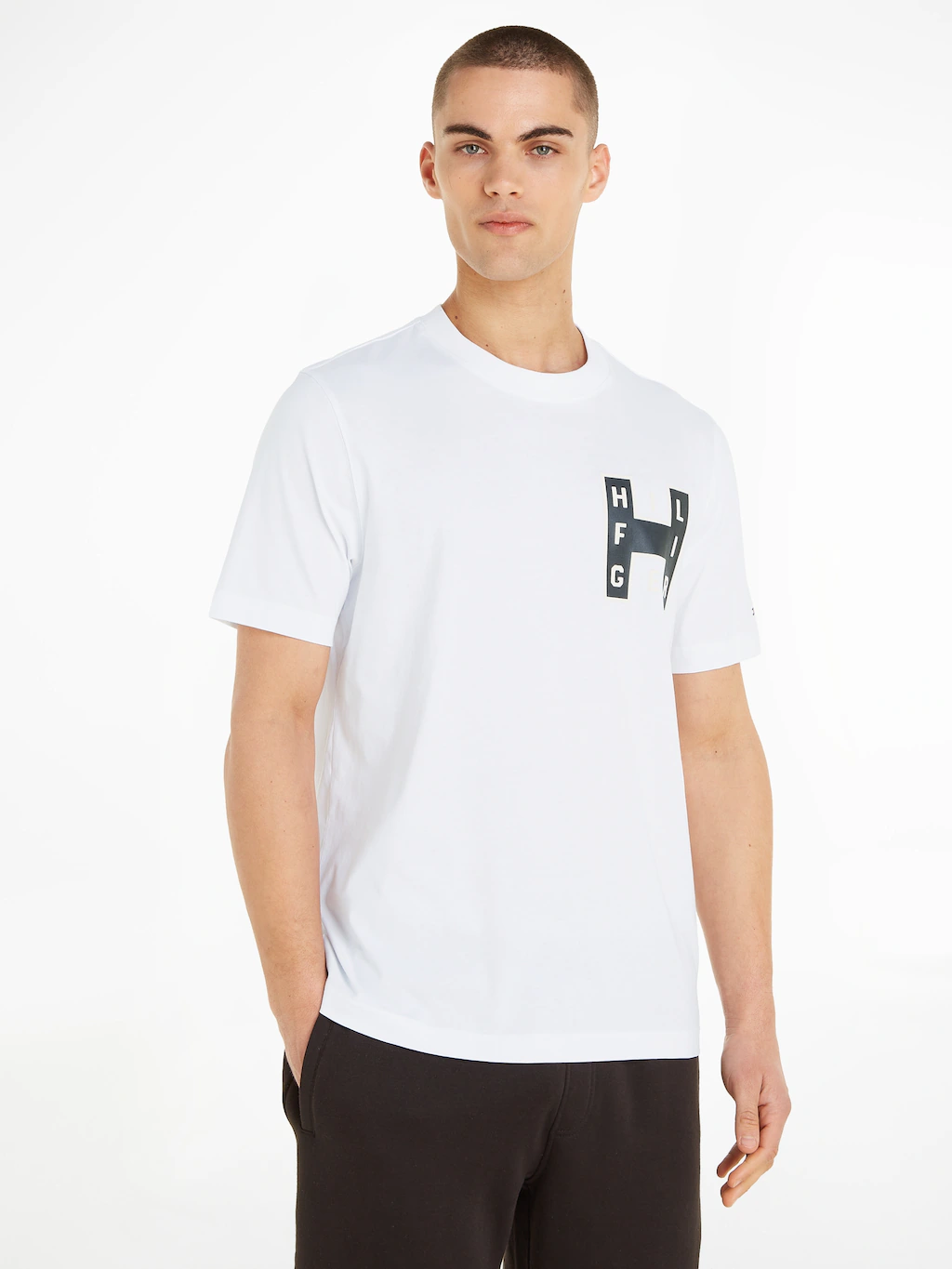 Tommy Hilfiger Kurzarmshirt "VARSITY H TEE", mit großem Hilfiger Druck auf günstig online kaufen