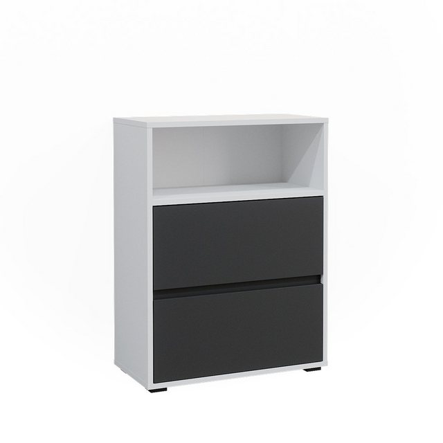 Vicco Midischrank Maltin, Weiß/Weiß, 60.2 x 78 cm mit zwei großen Schublade günstig online kaufen