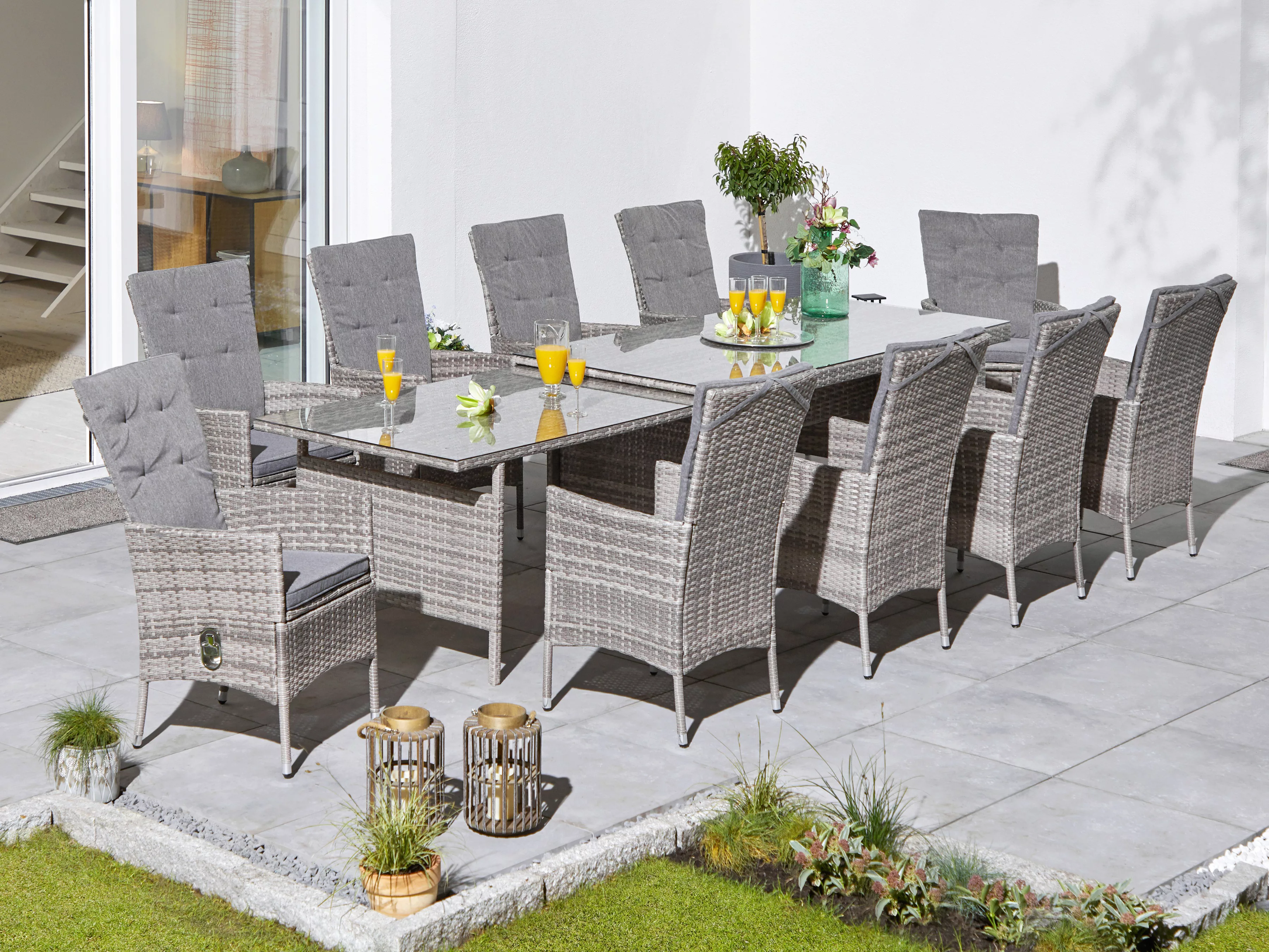 KONIFERA Garten-Essgruppe "Belluno", (Set, 21 tlg., 10x Sessel, 1x AZ-Tisch günstig online kaufen