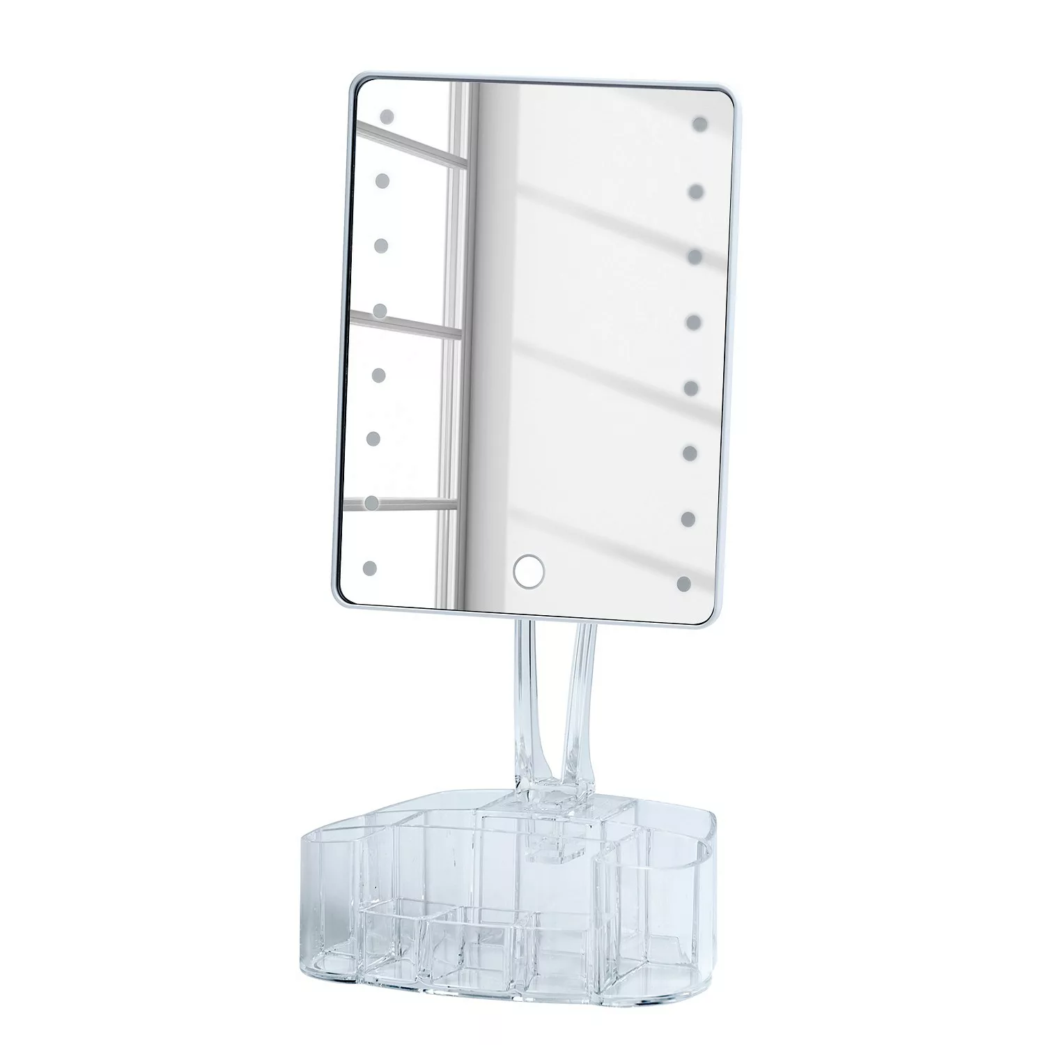 WENKO LED-Standspiegel mit Organizer Trenno, Leuchtspiegel weiß günstig online kaufen