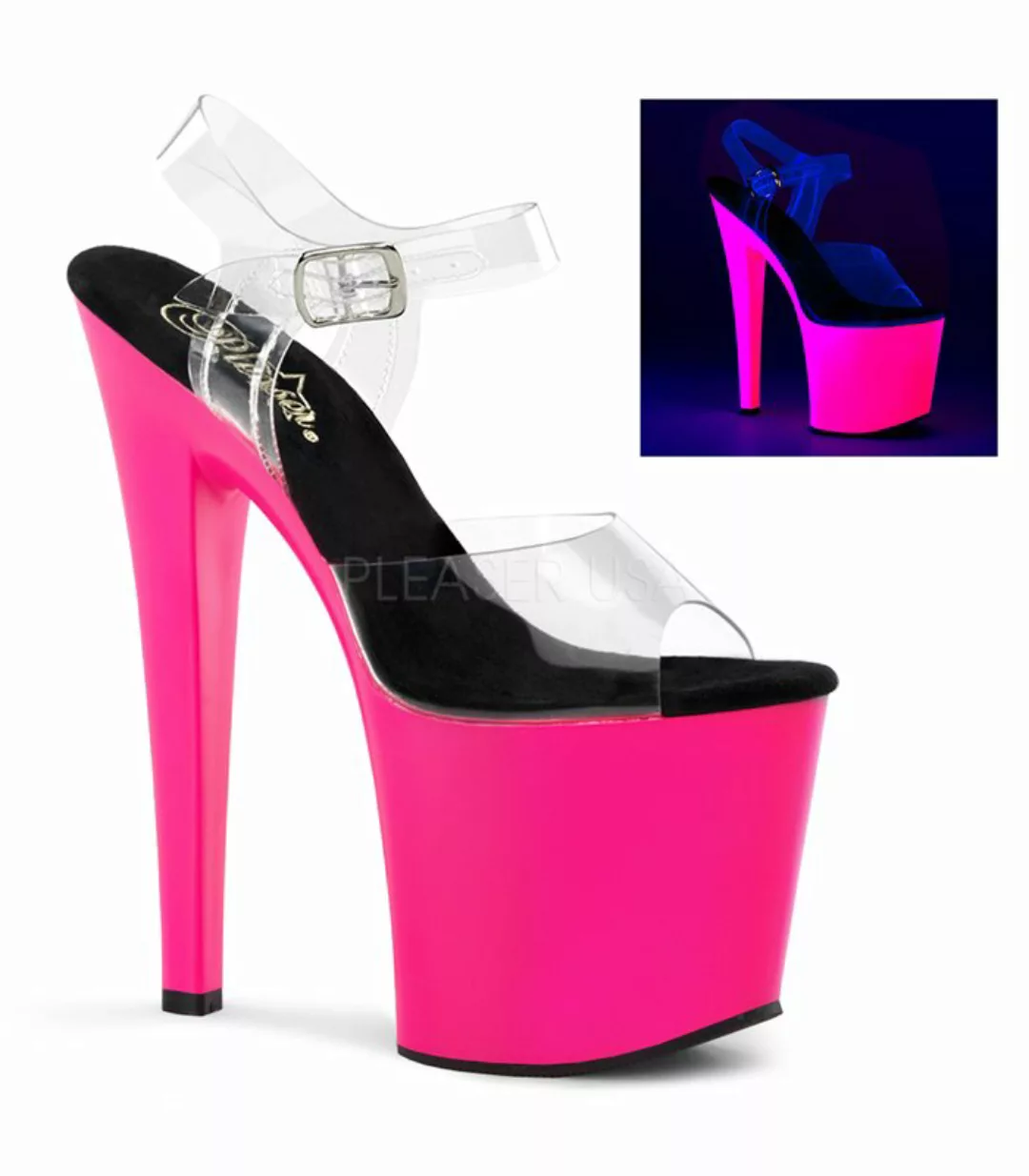 Plateau High Heels TABOO-708UV - Neon Pink (Schuhgröße: EUR 36) günstig online kaufen
