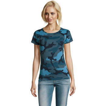 Sols  T-Shirt CAMISETA camuflje  mujer CUELLO REDONDO de algodón günstig online kaufen