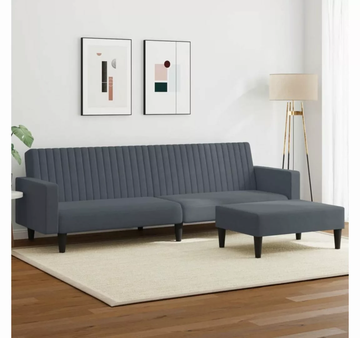 vidaXL Sofa 2-tlg Sofagarnitur Dunkelgrau Samt günstig online kaufen