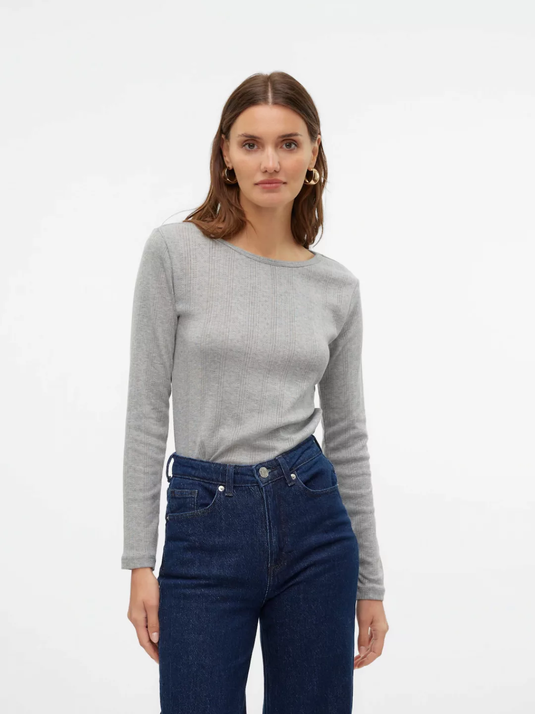 Vero Moda Langarmshirt VMLisa (1-tlg) Lochmuster günstig online kaufen