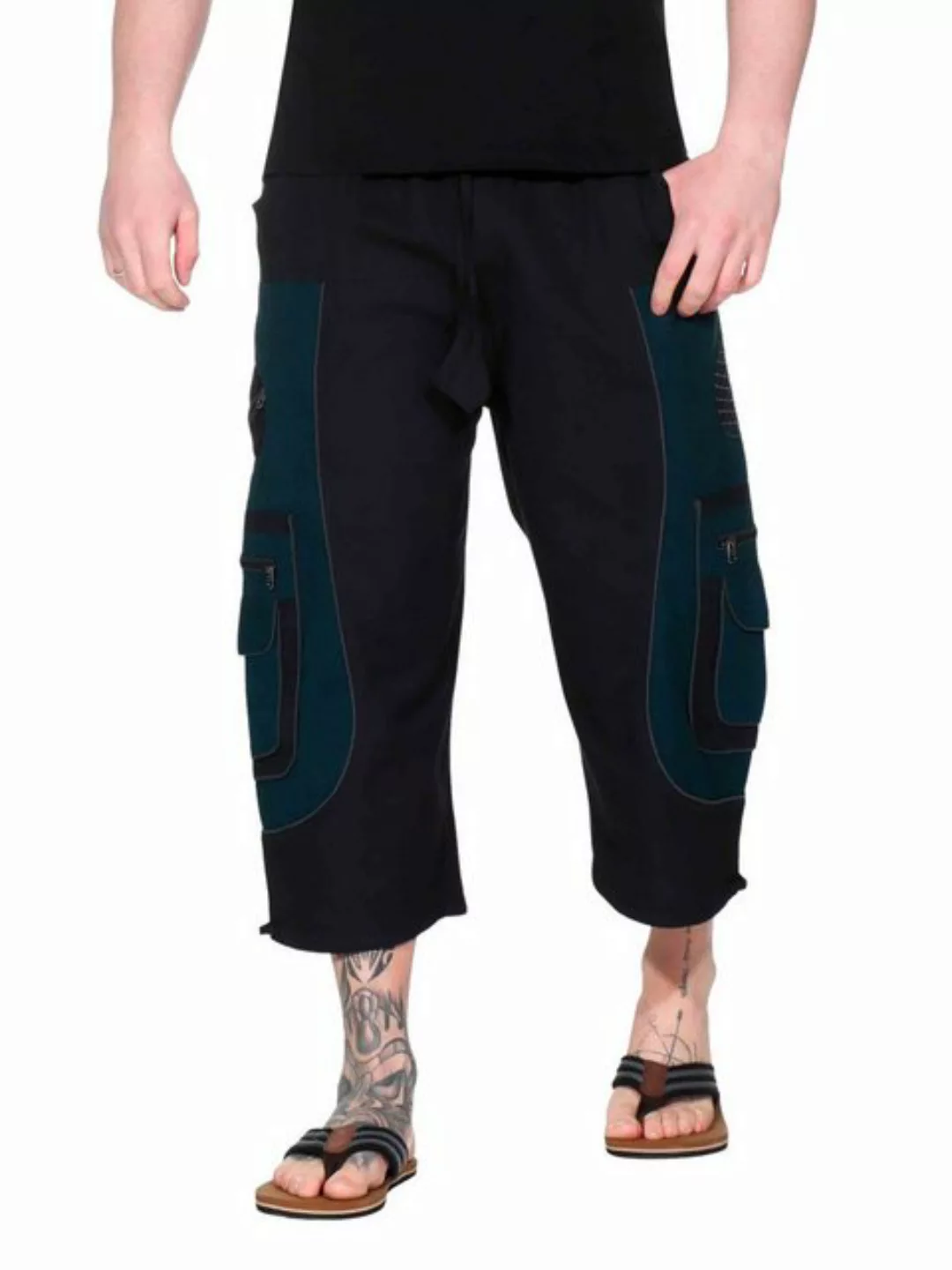 KUNST UND MAGIE Haremshose Kurze Herren Hose 3/4 Baggy Cargo Shorts Hippie günstig online kaufen