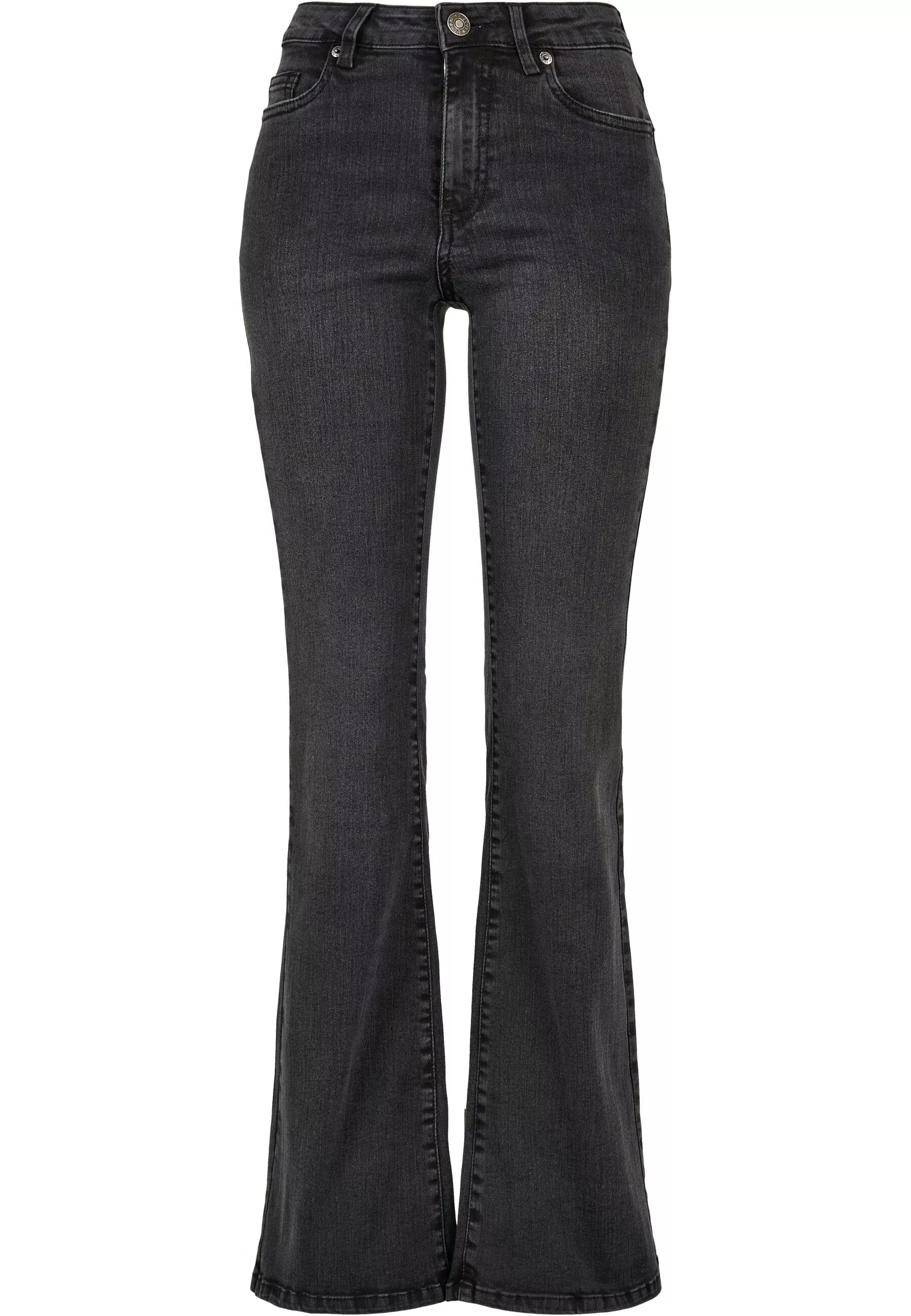 URBAN CLASSICS Bequeme Jeans "Urban Classics Damen Ladies High Waist Flared günstig online kaufen