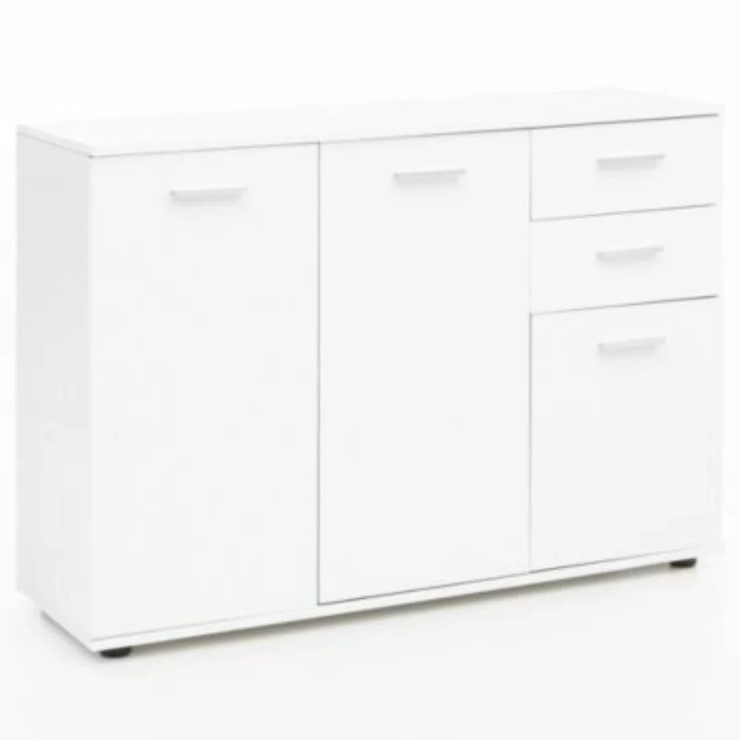 FineBuy Sideboard 107 cm breit und 79 cm hoch weiß günstig online kaufen