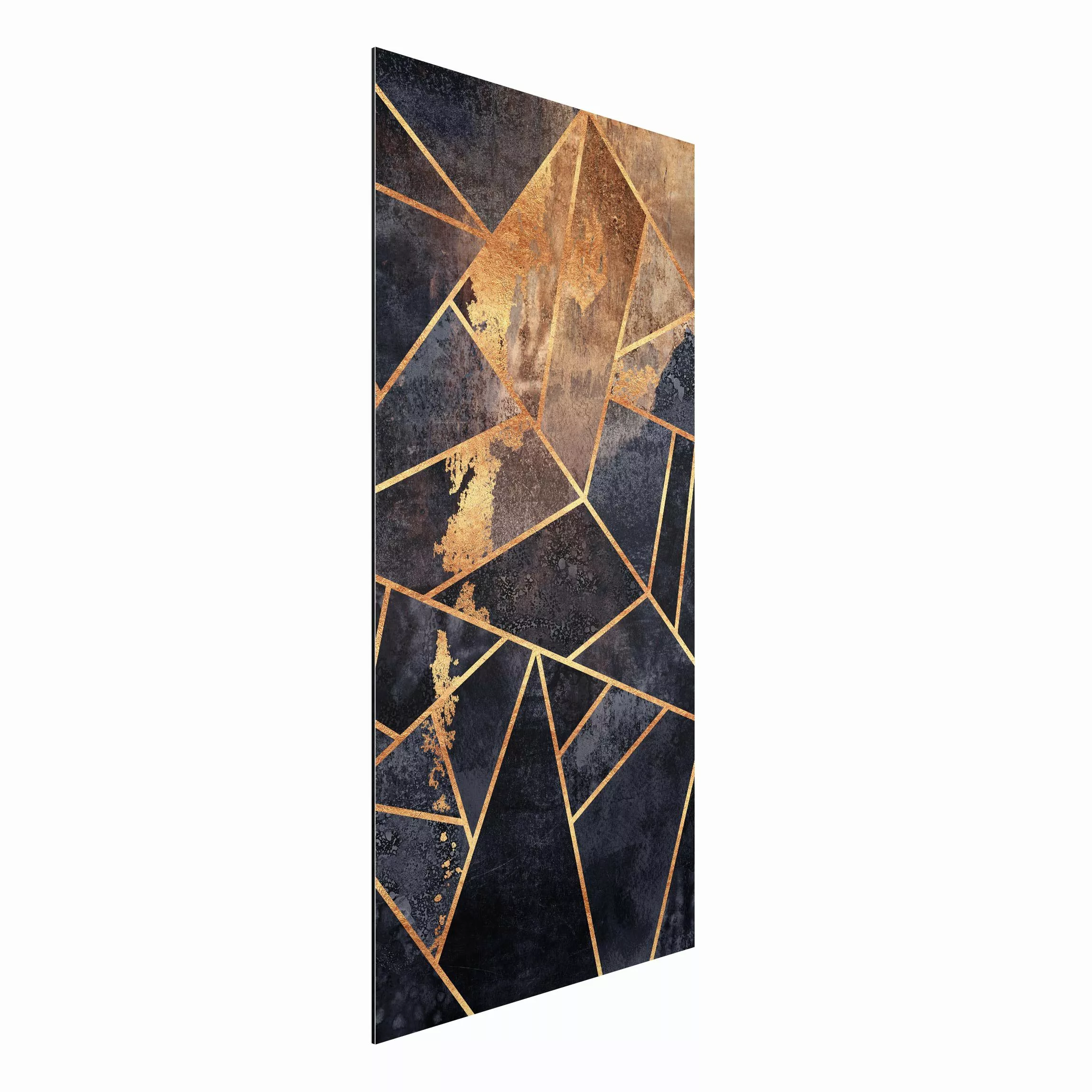 Alu-Dibond Bild Onyx mit Gold günstig online kaufen