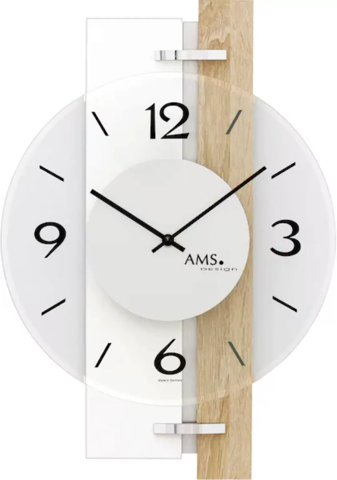 AMS Wanduhr »W9557«, Quarzuhr,Holz,Wohnzimmer,Esszimmer,Küche,Arbeitszimmer günstig online kaufen