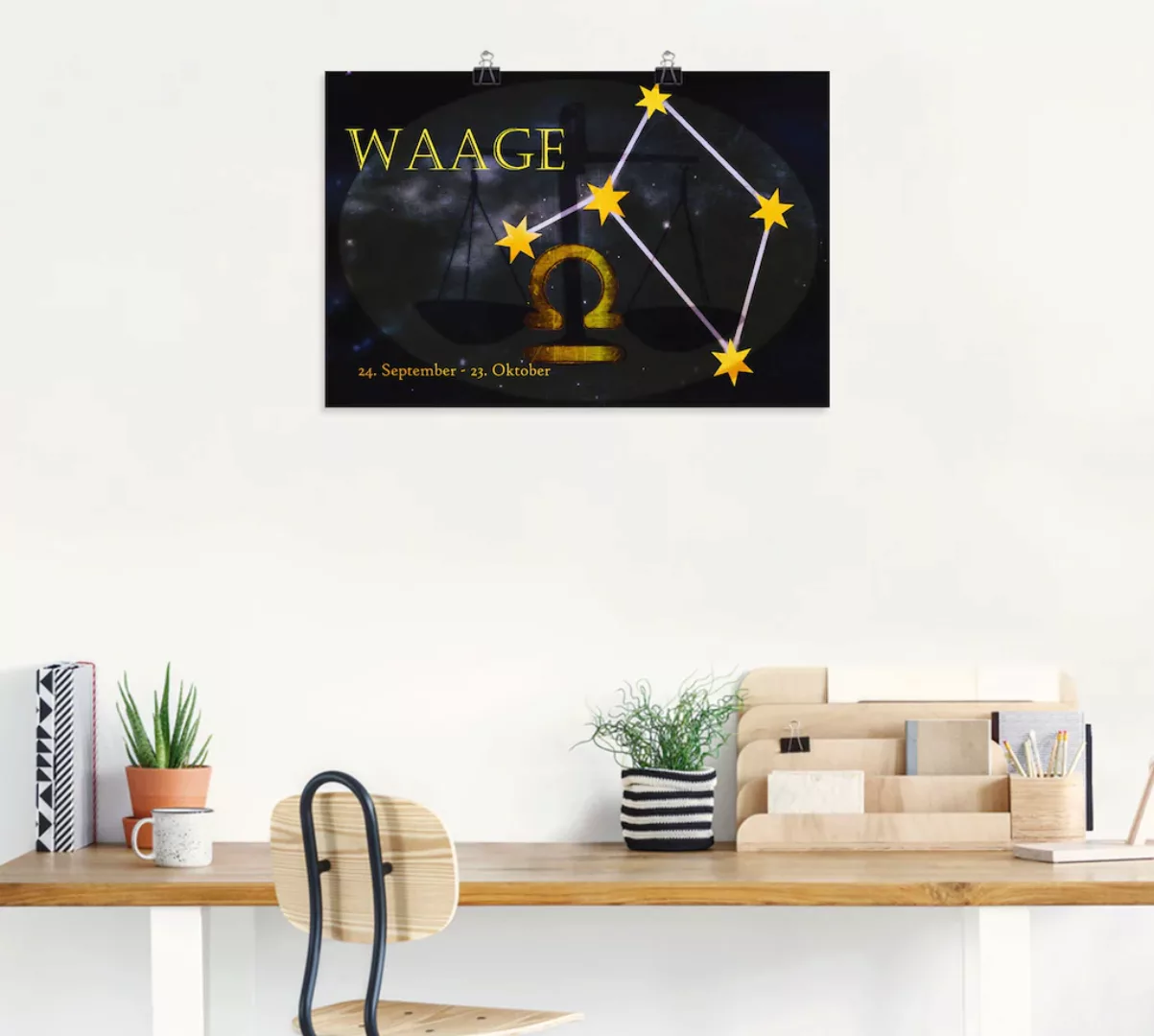 Artland Wandbild "Sternzeichen - Waage", Bilder von Sternzeichen, (1 St.), günstig online kaufen