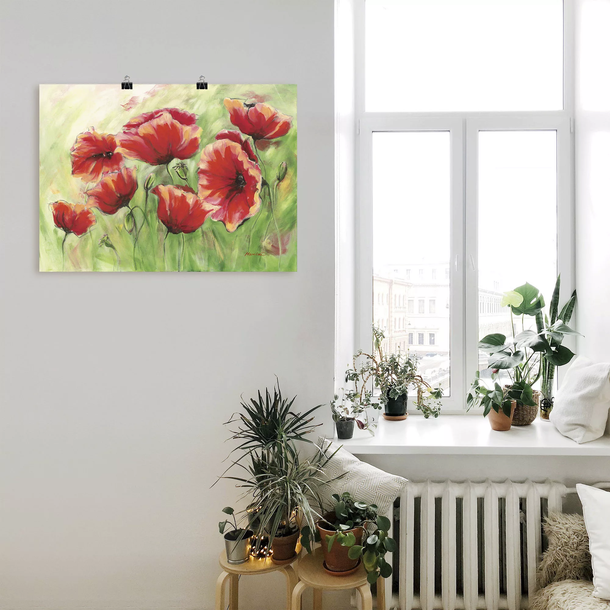 Artland Wandbild "Rote Mohnblumen II", Blumen, (1 St.), als Leinwandbild, P günstig online kaufen