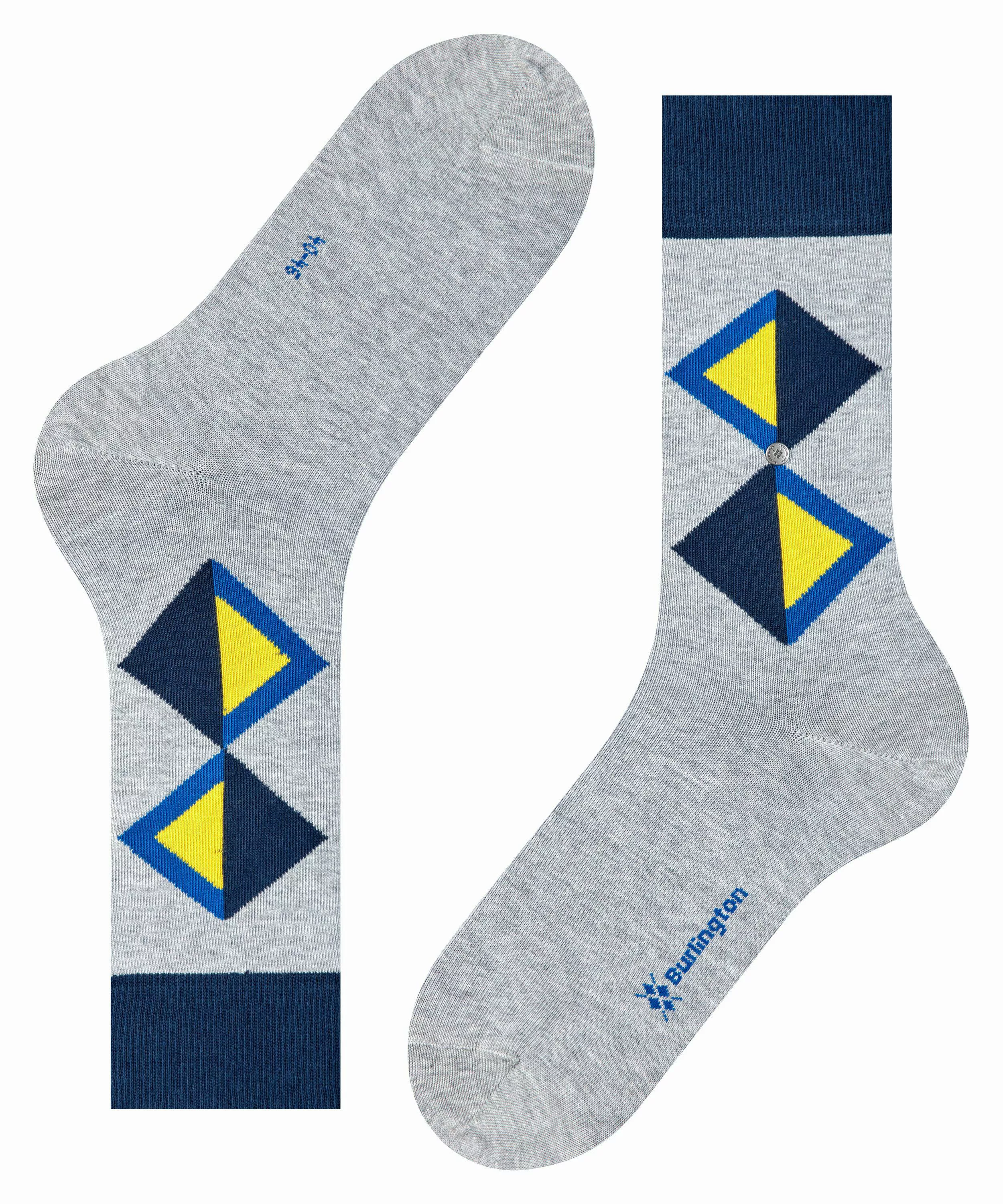 Burlington Twisted Argyle Herren Socken, 40-46, Grau, Baumwolle, 21918-3400 günstig online kaufen