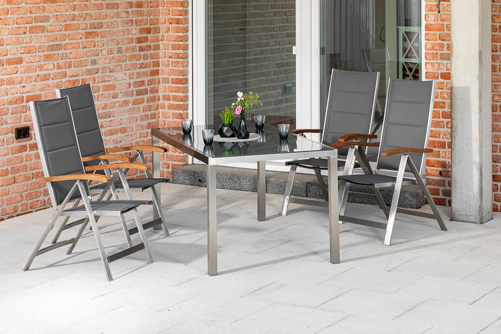 MERXX Garten-Essgruppe "Ferrara", (5 tlg.), 4 Klappsessel, Gartentisch günstig online kaufen