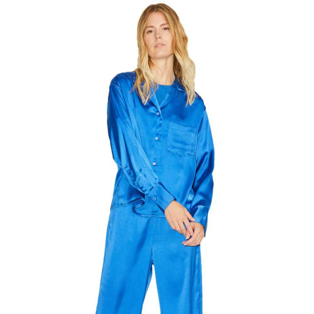 Jjxx Eva Comfort Satin Langarm Hemd XL Blue Iolite günstig online kaufen
