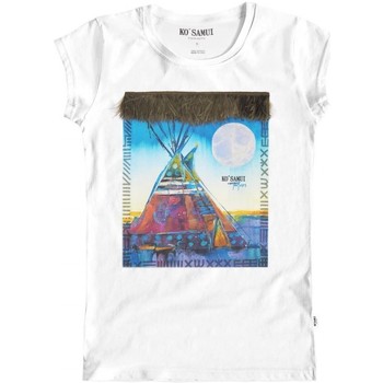 Ko Samui Tailors  T-Shirts & Poloshirts Blaues Tent-Feder-T-Shirt Wei günstig online kaufen