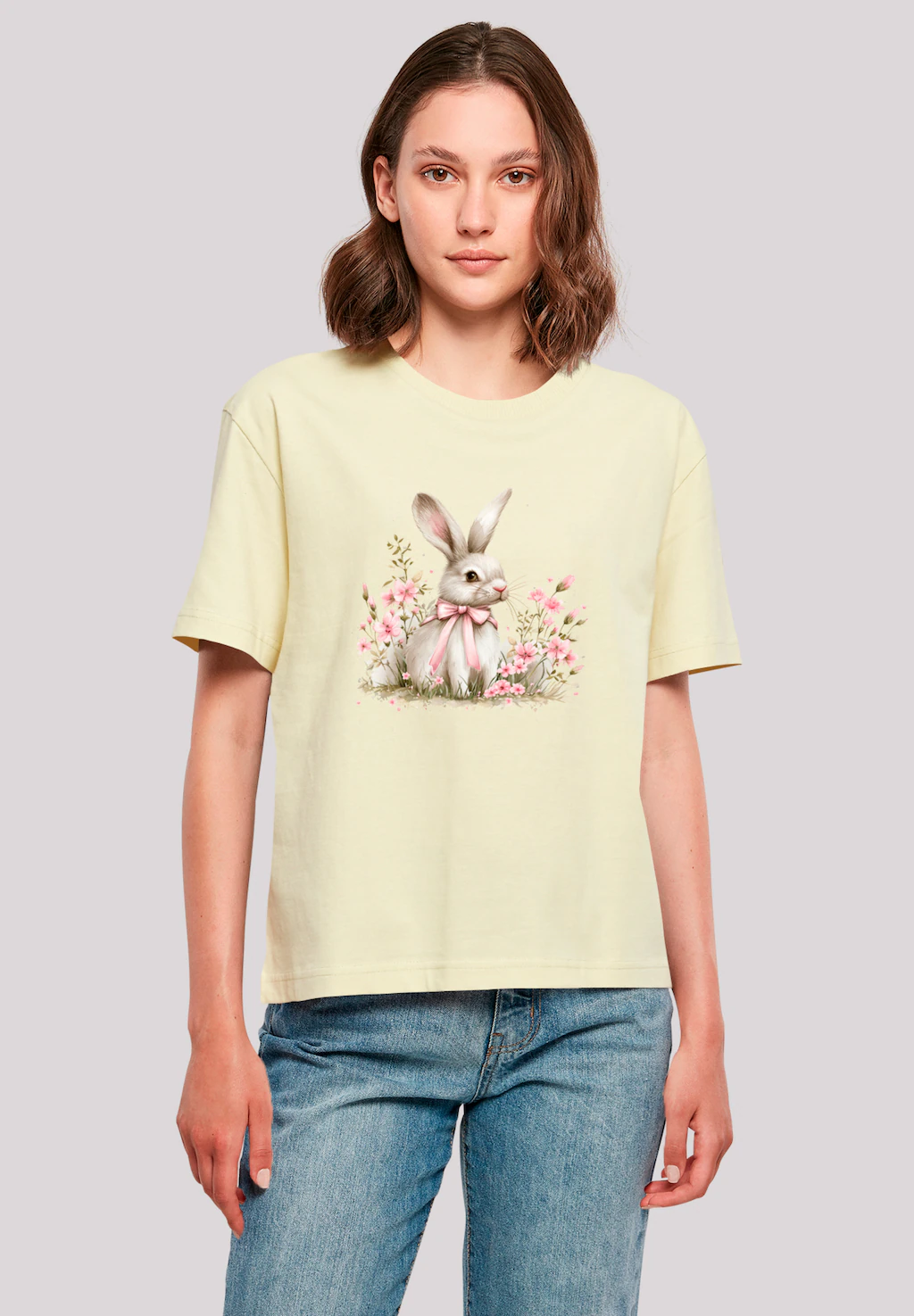 F4NT4STIC T-Shirt "Niedlicher Osterhase mit Blumen", Premium Qualität günstig online kaufen