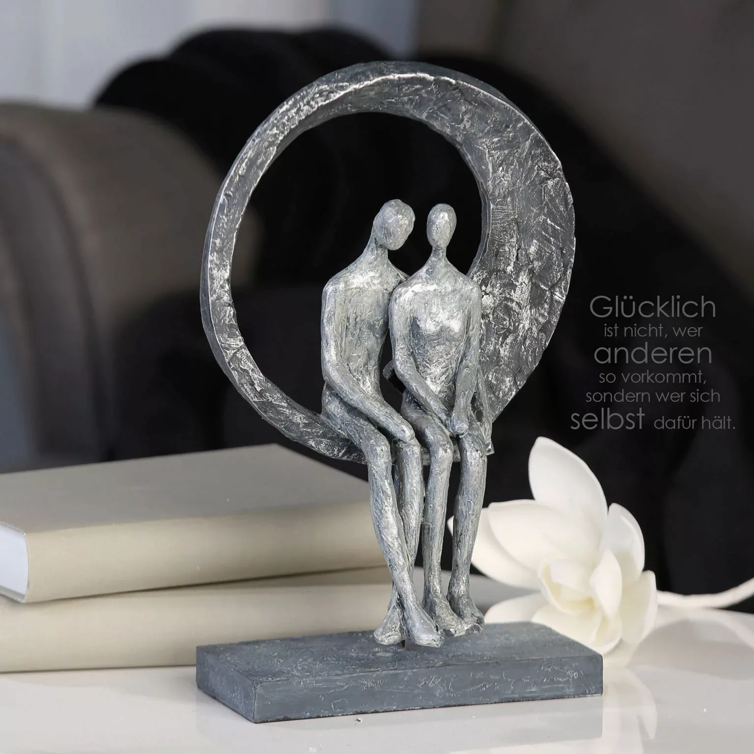 Casablanca by GILDE Skulptur Love Place grau/schwarz günstig online kaufen