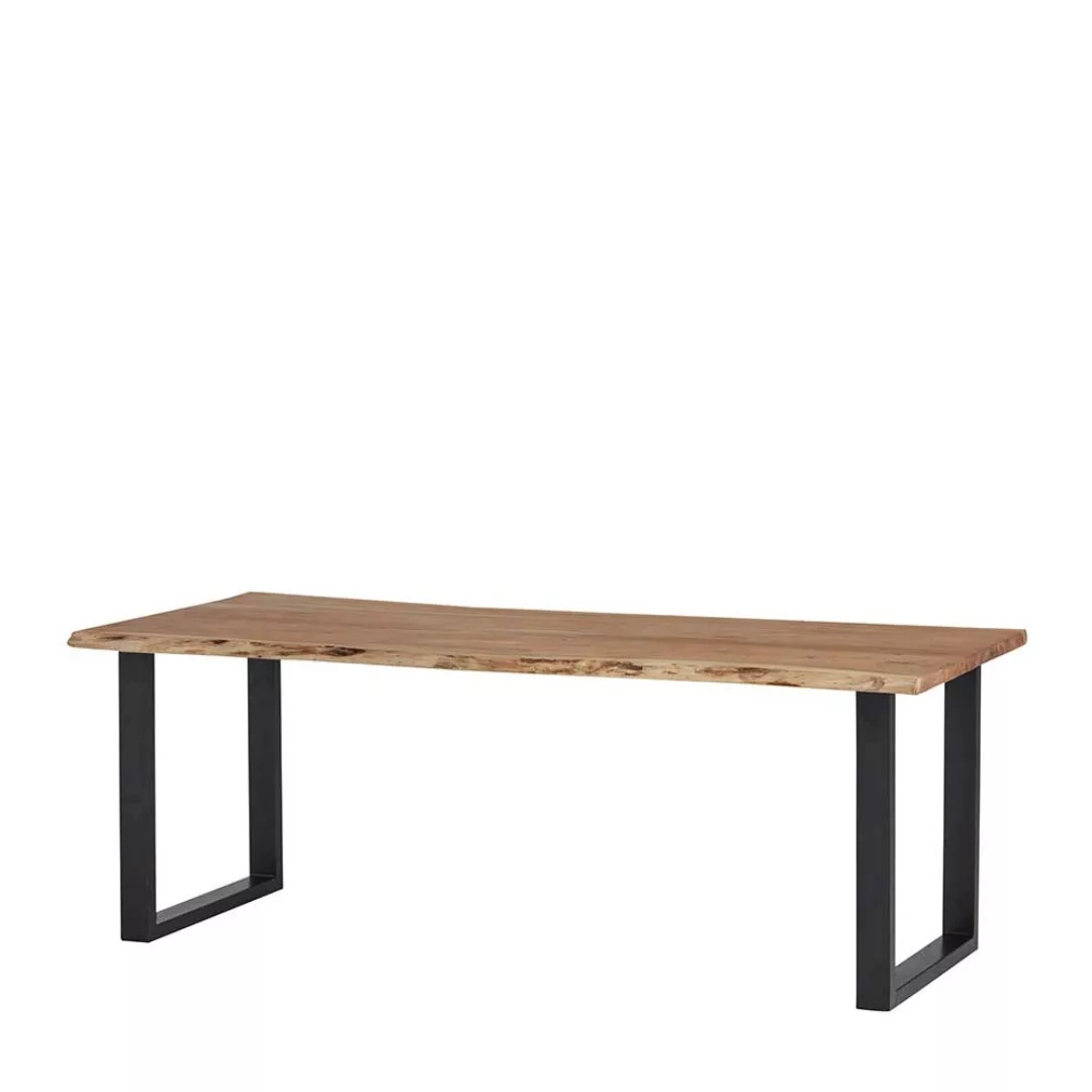 Tisch Esszimmer Baumkante aus Akazie Massivholz Metall günstig online kaufen