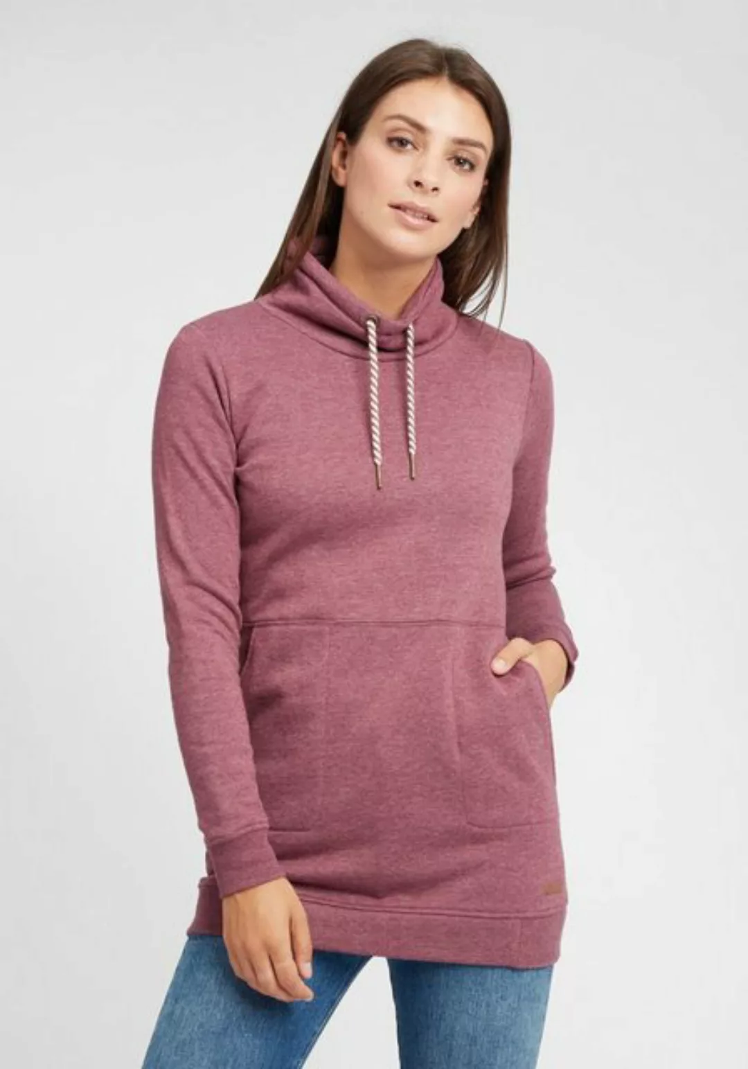 OXMO Hoodie OXVilma Sweatpullover lang geschnitten mit Kordelzug günstig online kaufen