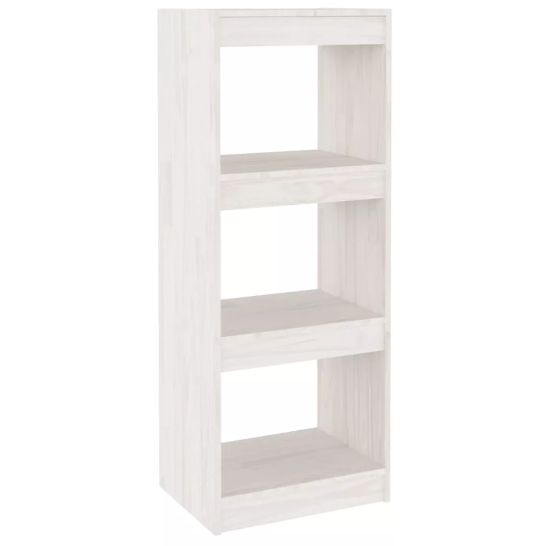 Bücherregal/raumteiler Weiß 40x30x103,5 Cm Massivholz Kiefer günstig online kaufen