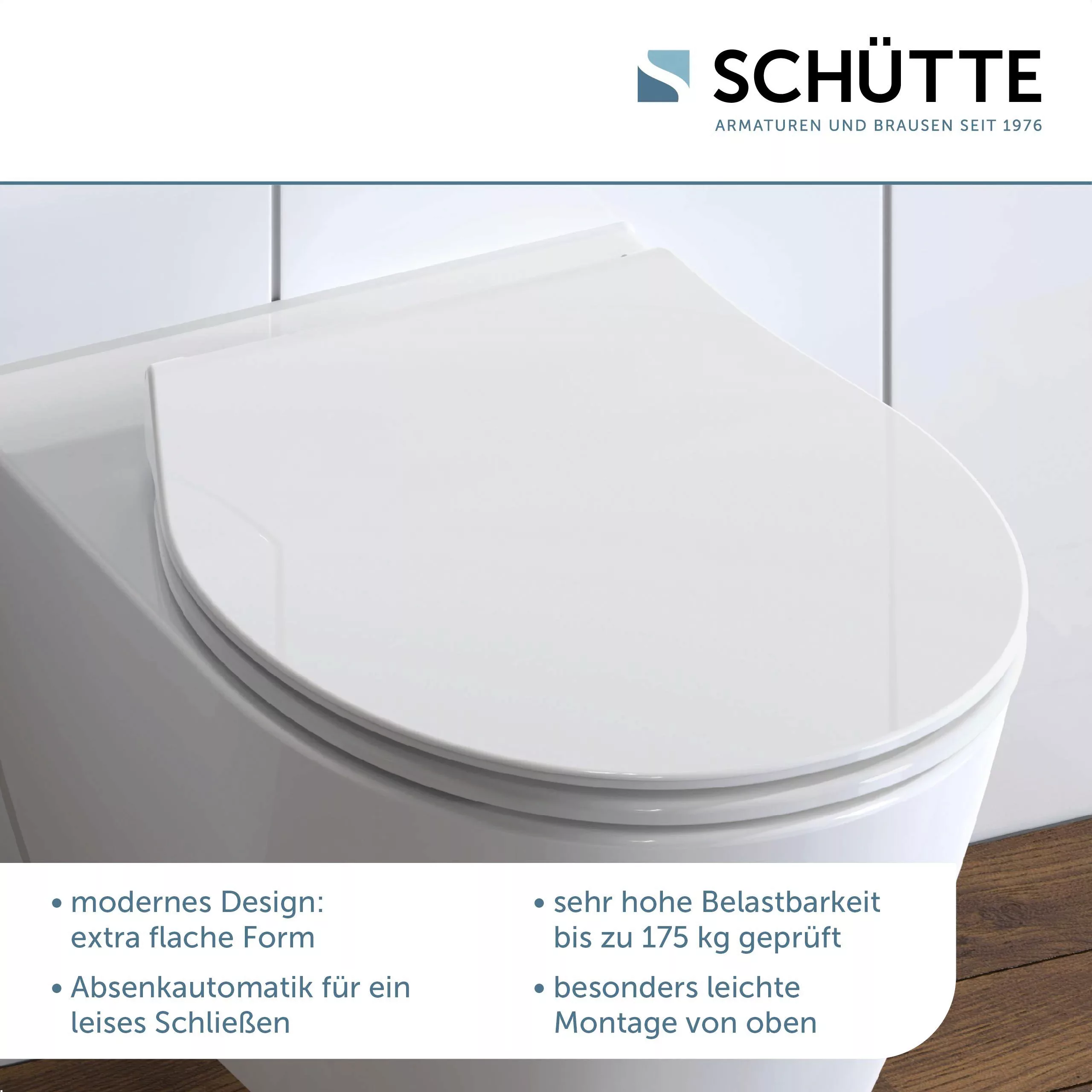 Schütte WC-Sitz "SLIM", Duroplast, Absenkautomatik, Schnellverschluss, beso günstig online kaufen