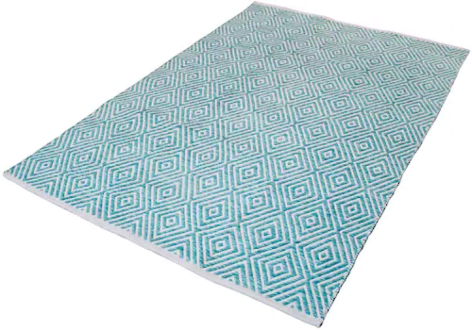 my home Teppich »Tiara«, rechteckig, mit Rauten-Muster, Teppich aus 100% Ba günstig online kaufen