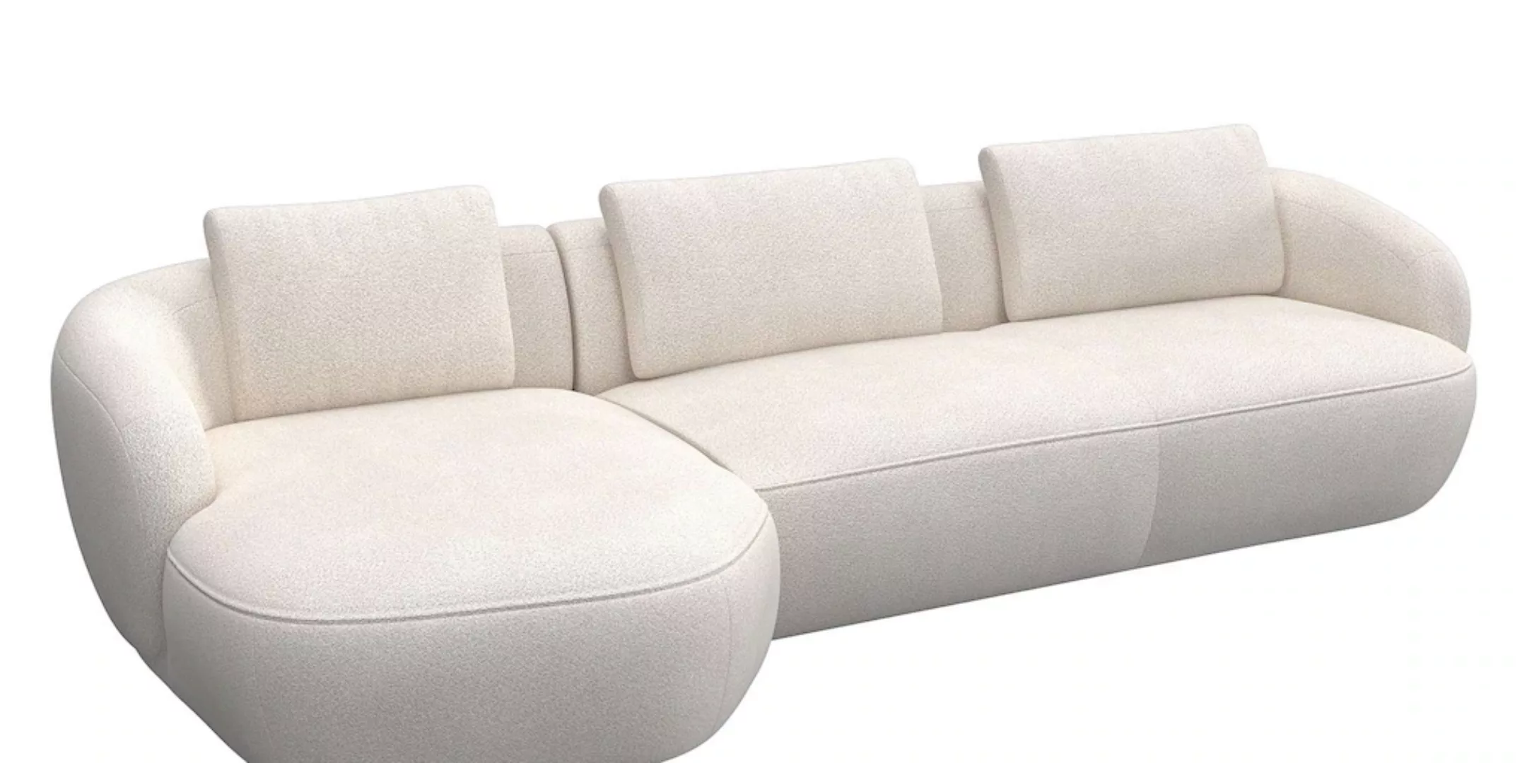 FLEXLUX Wohnlandschaft "Torino, rund, L-Form, Sofa-Ecke mit Recamiere, Long günstig online kaufen