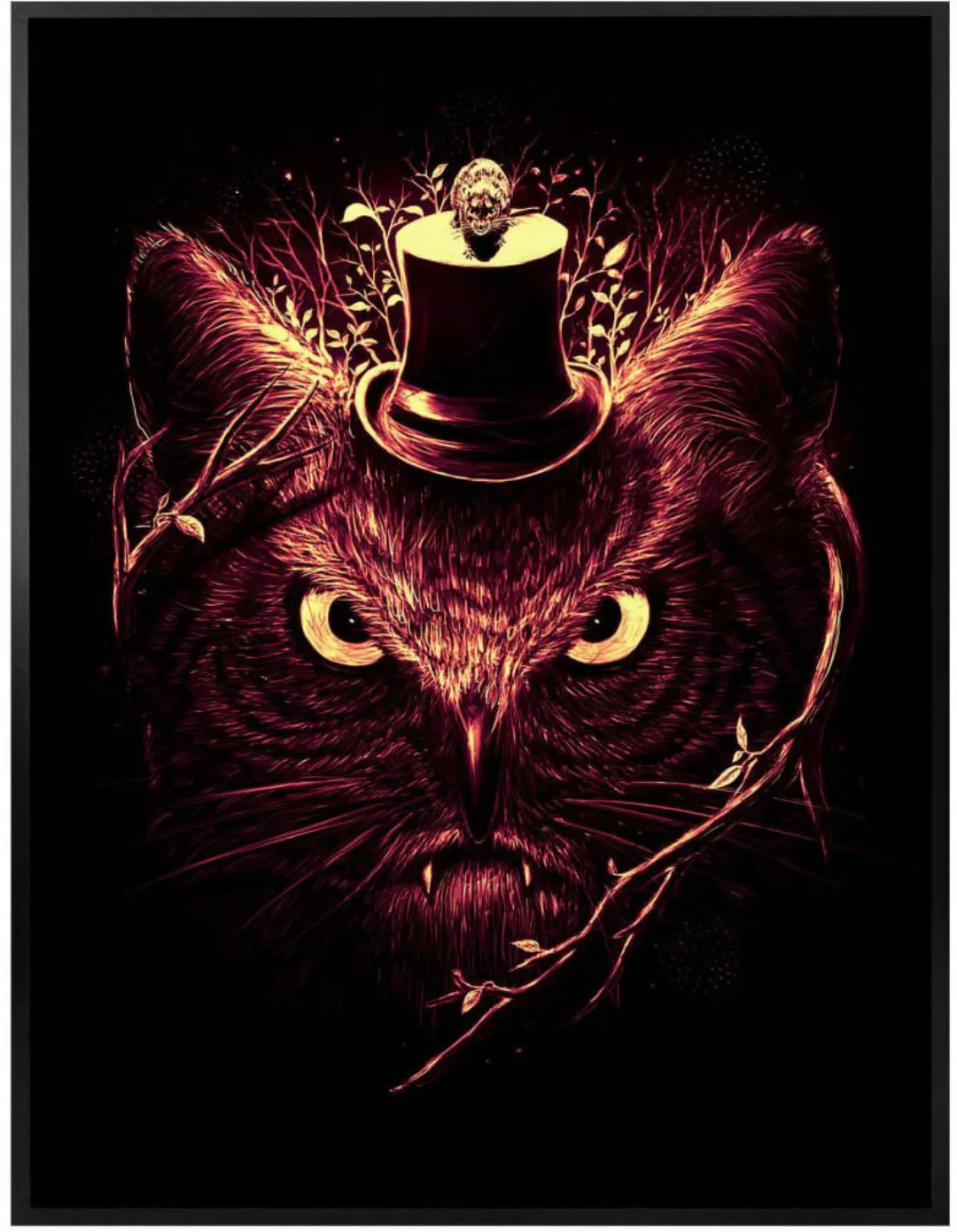 Wall-Art Poster »Nicebleed Meowl Katze Eule Magie«, Tiere, (1 St.), Poster günstig online kaufen