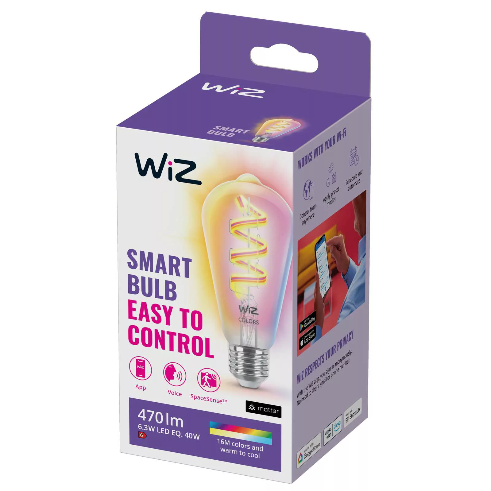 WiZ ST64 LED-Filamentlampe WiFi E27 6,3W RGBW günstig online kaufen