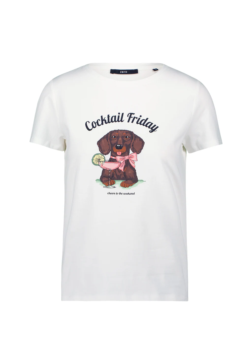 Zero Kurzarmshirt "zero Damen Shirt mit Dackelprint", (1 tlg.), weiteres De günstig online kaufen
