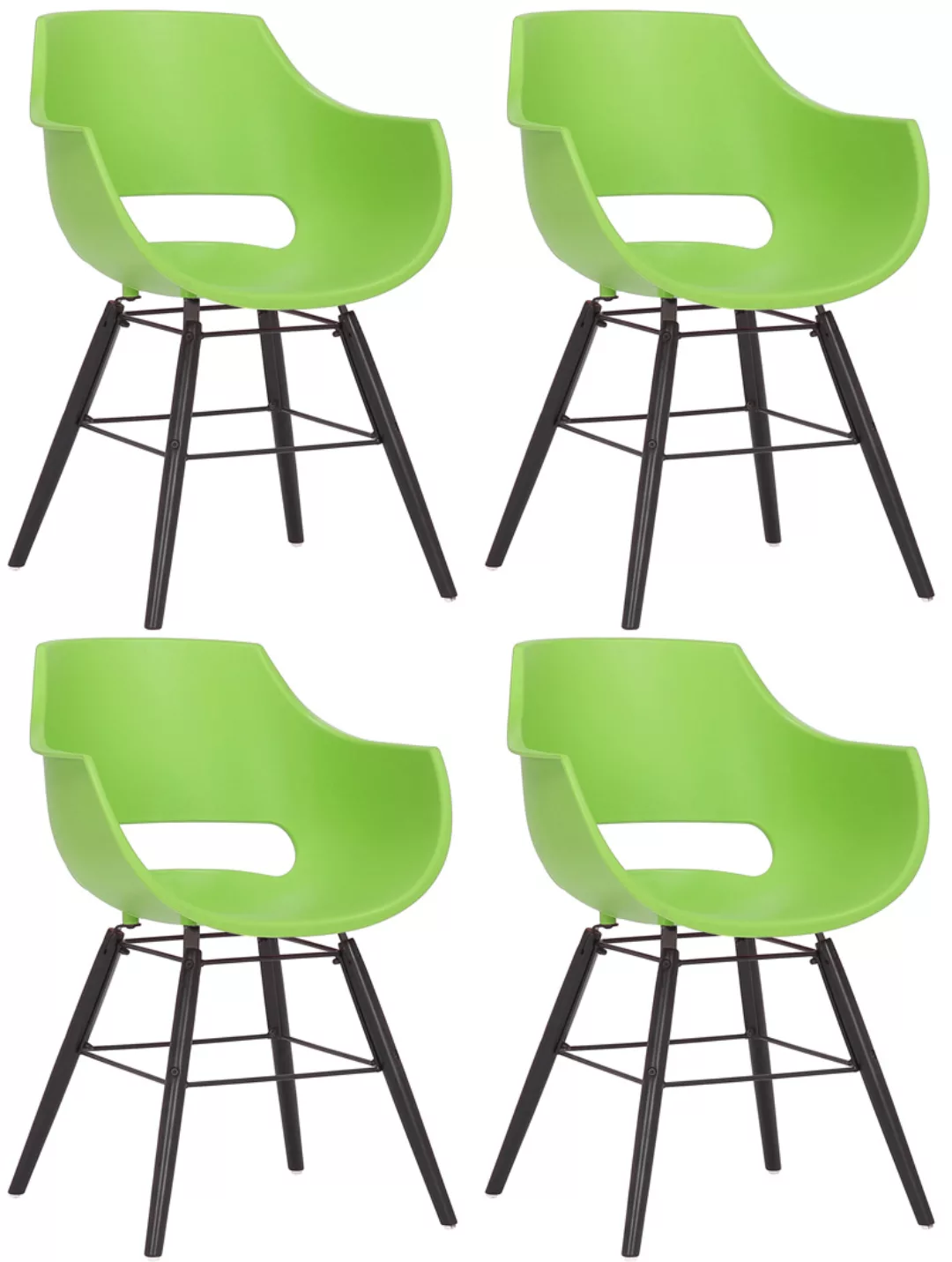4er Set Stühle Skien Kunststoff schwarz grün günstig online kaufen